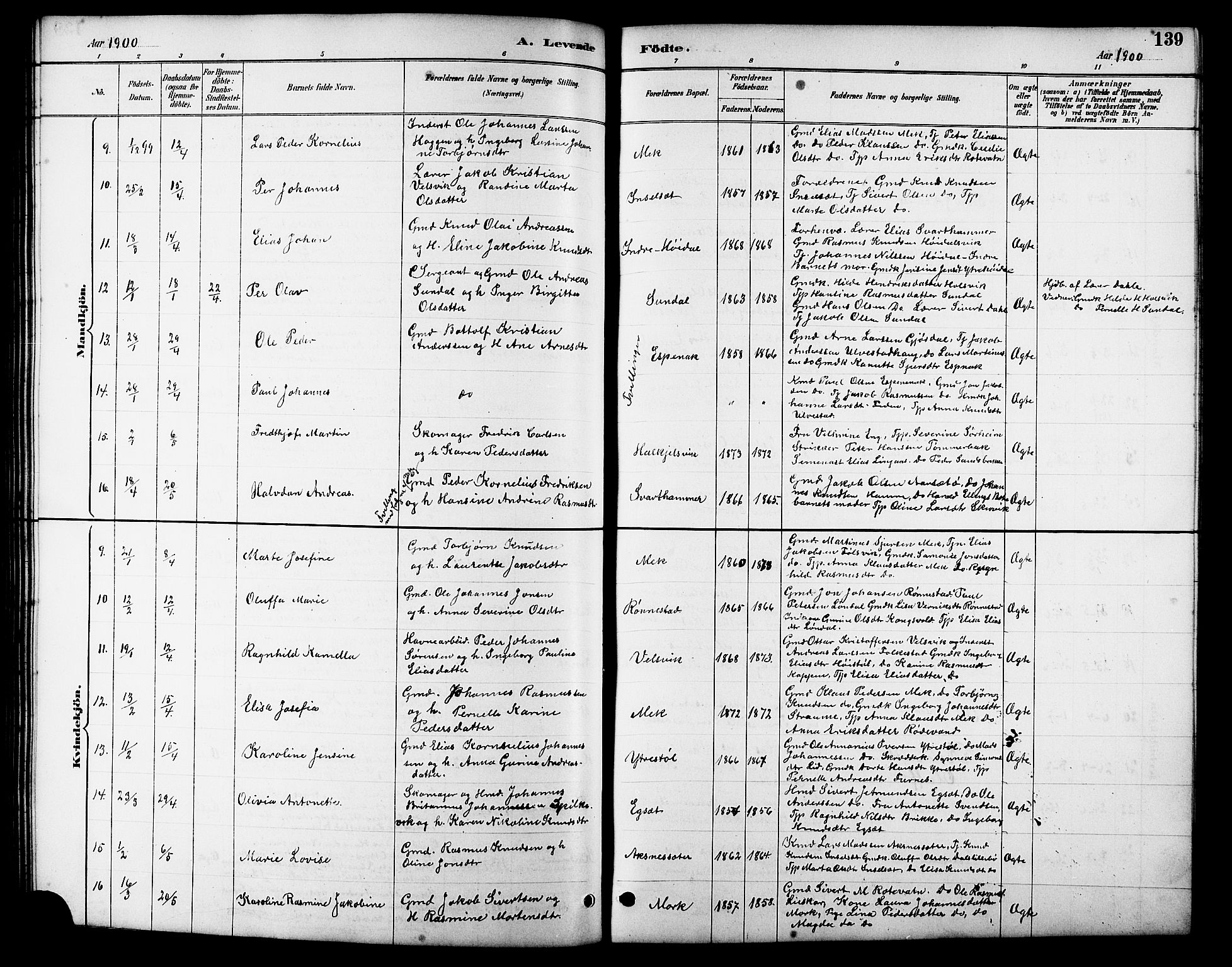 Ministerialprotokoller, klokkerbøker og fødselsregistre - Møre og Romsdal, AV/SAT-A-1454/511/L0158: Klokkerbok nr. 511C04, 1884-1903, s. 139