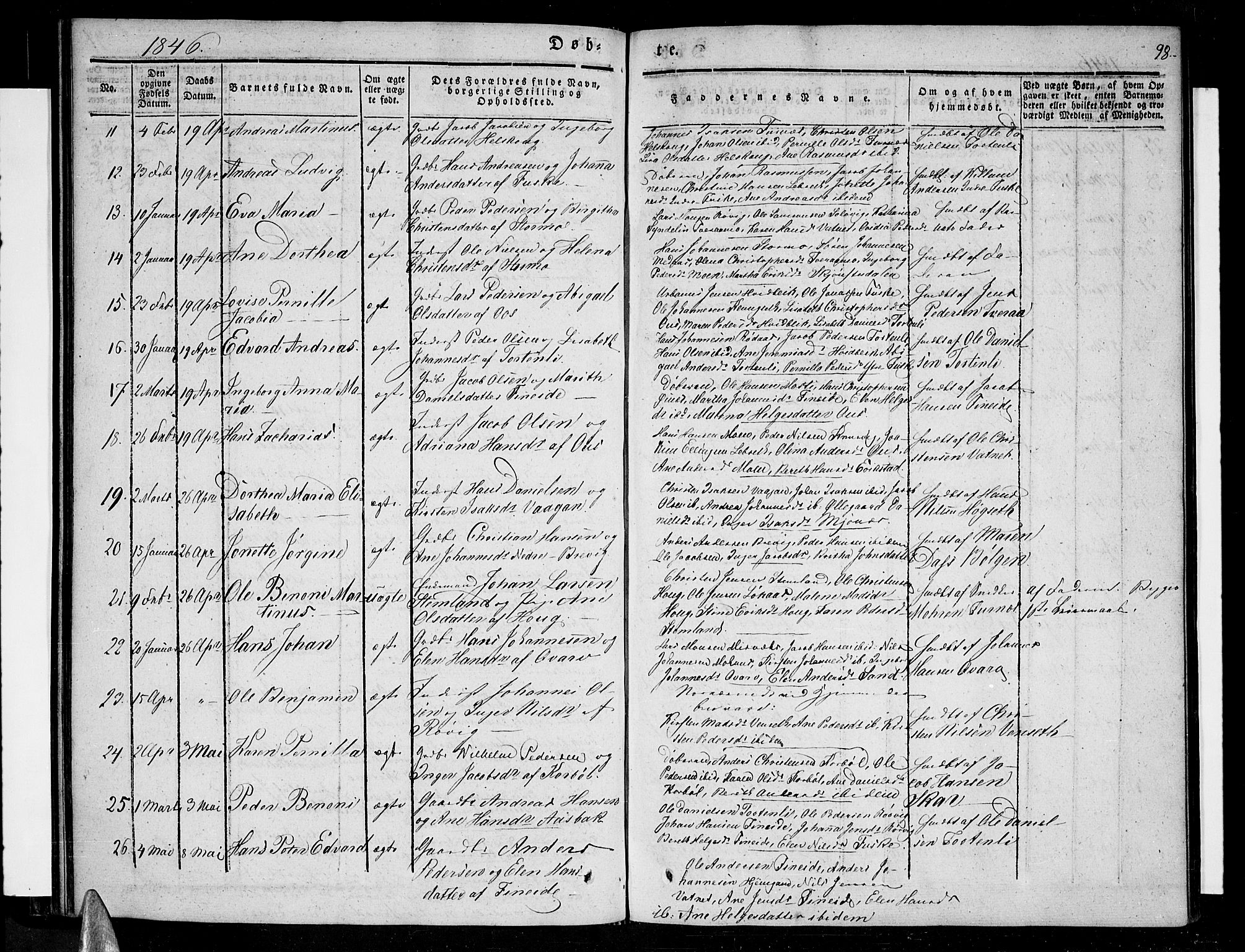 Ministerialprotokoller, klokkerbøker og fødselsregistre - Nordland, AV/SAT-A-1459/852/L0737: Ministerialbok nr. 852A07, 1833-1849, s. 98