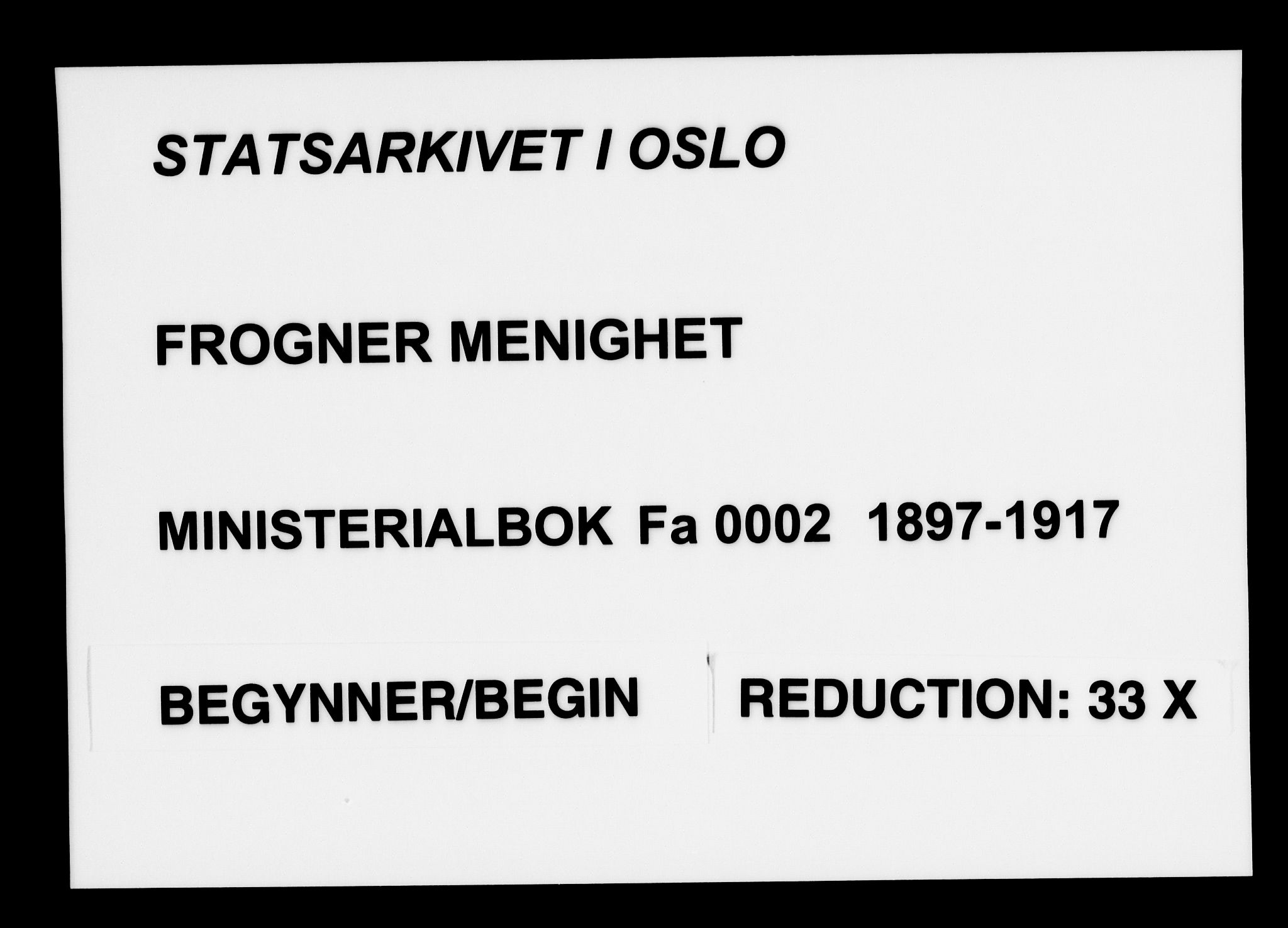 Frogner prestekontor Kirkebøker, SAO/A-10886/F/Fa/L0002: Ministerialbok nr. 2, 1897-1917