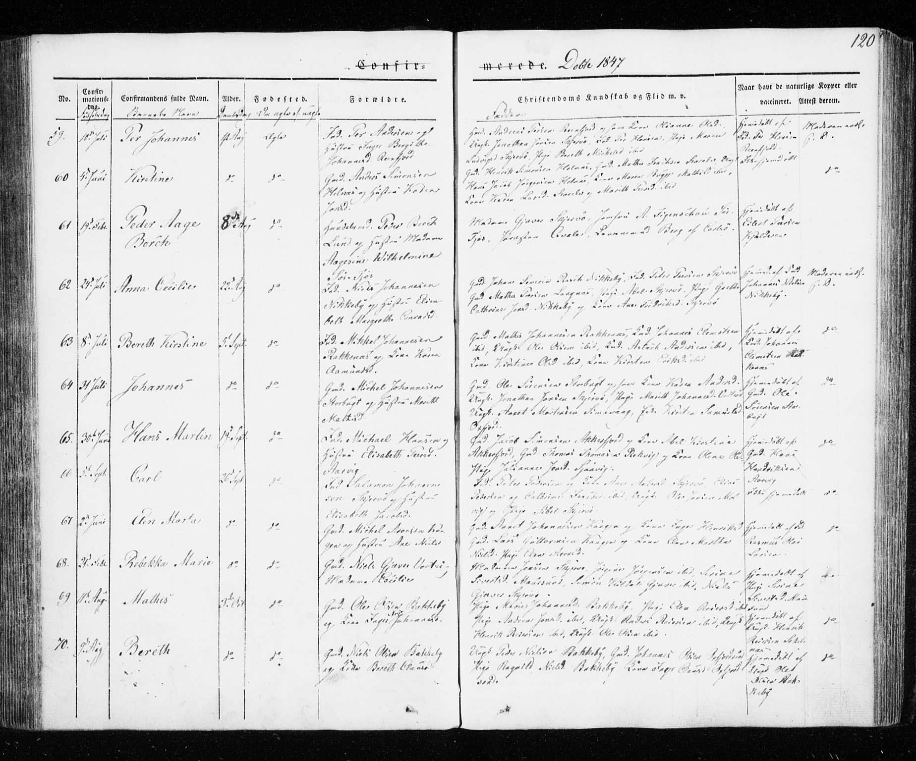 Skjervøy sokneprestkontor, AV/SATØ-S-1300/H/Ha/Haa/L0005kirke: Ministerialbok nr. 5, 1838-1847, s. 120