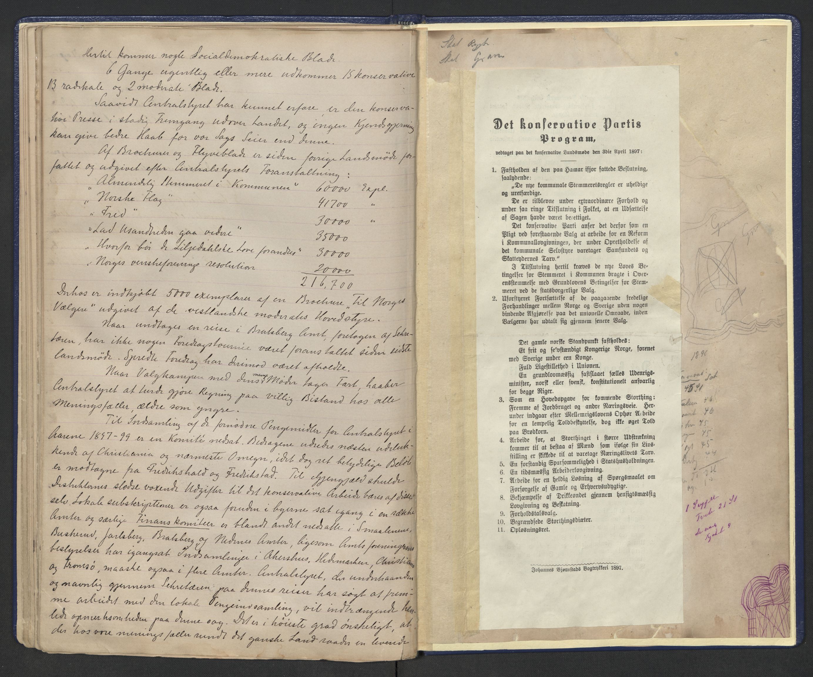 Høyres Hovedorganisasjon, AV/RA-PA-0583/1/A/Aa/L0001: De konservative foreningers centralstyre. Referatprotokoll, 1884-1897, s. 53
