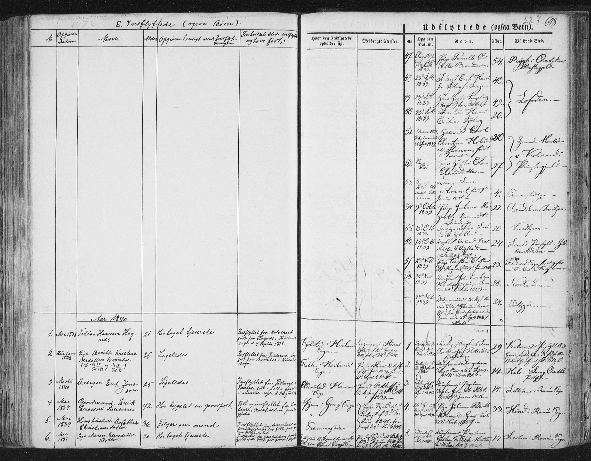 Ministerialprotokoller, klokkerbøker og fødselsregistre - Nord-Trøndelag, SAT/A-1458/758/L0513: Ministerialbok nr. 758A02 /1, 1839-1868, s. 227