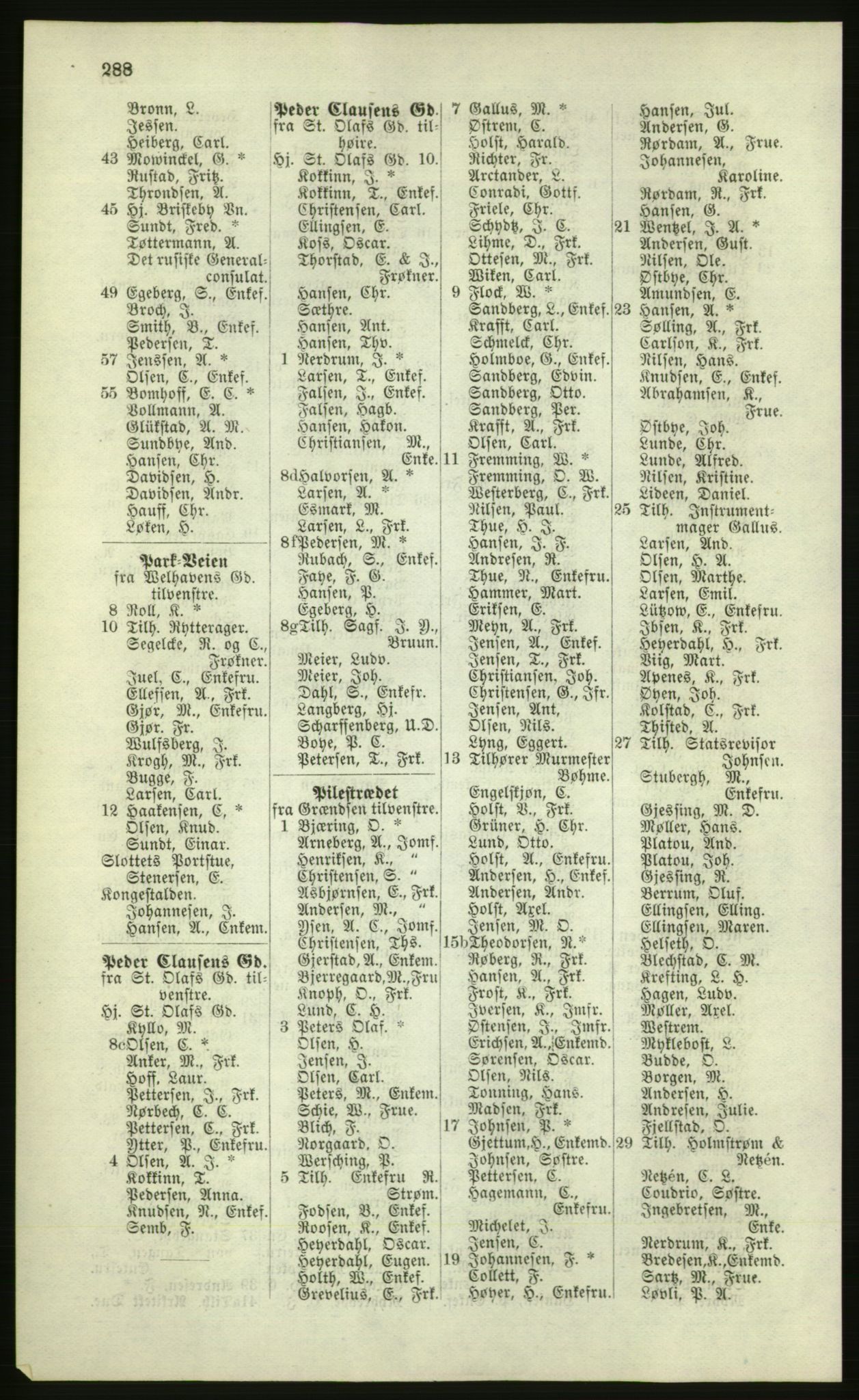 Kristiania/Oslo adressebok, PUBL/-, 1881, s. 288
