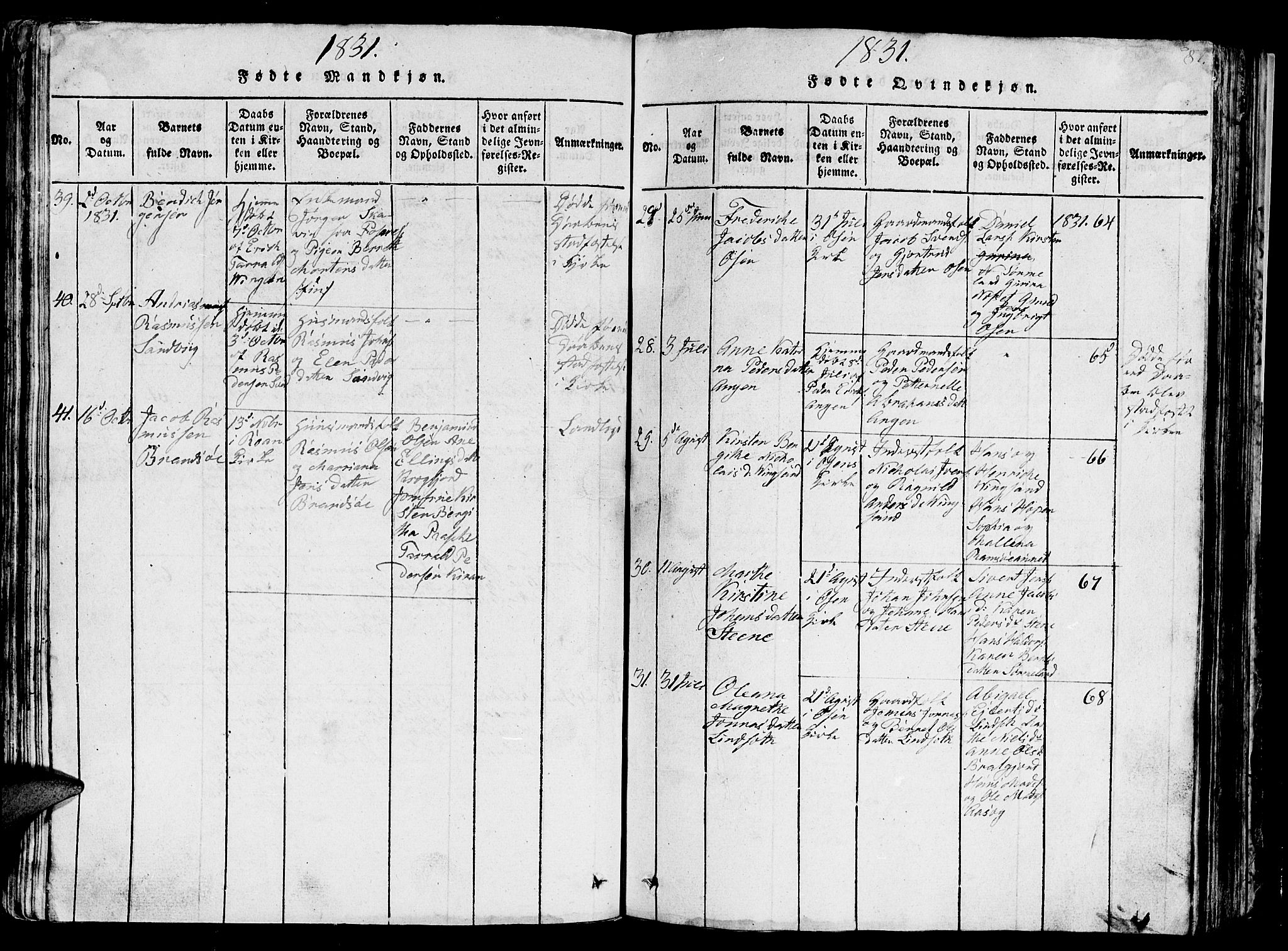 Ministerialprotokoller, klokkerbøker og fødselsregistre - Sør-Trøndelag, AV/SAT-A-1456/657/L0714: Klokkerbok nr. 657C01, 1818-1868, s. 87