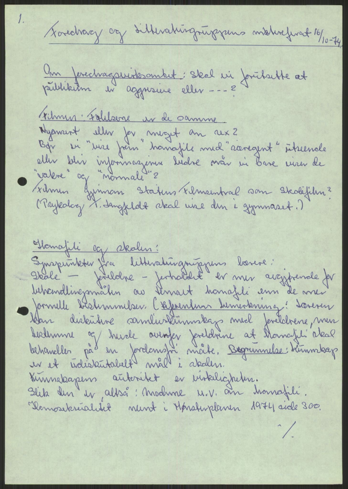 Det Norske Forbundet av 1948/Landsforeningen for Lesbisk og Homofil Frigjøring, AV/RA-PA-1216/A/Ag/L0004: Grupper, utvalg, 1974-1992, s. 517