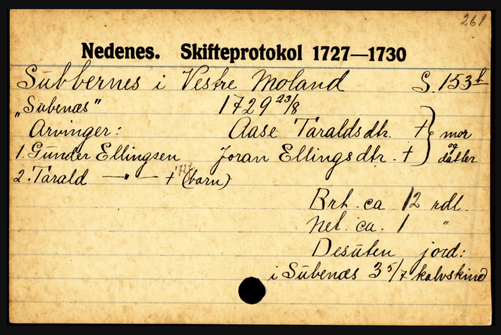 Nedenes sorenskriveri før 1824, AV/SAK-1221-0007/H, s. 29205