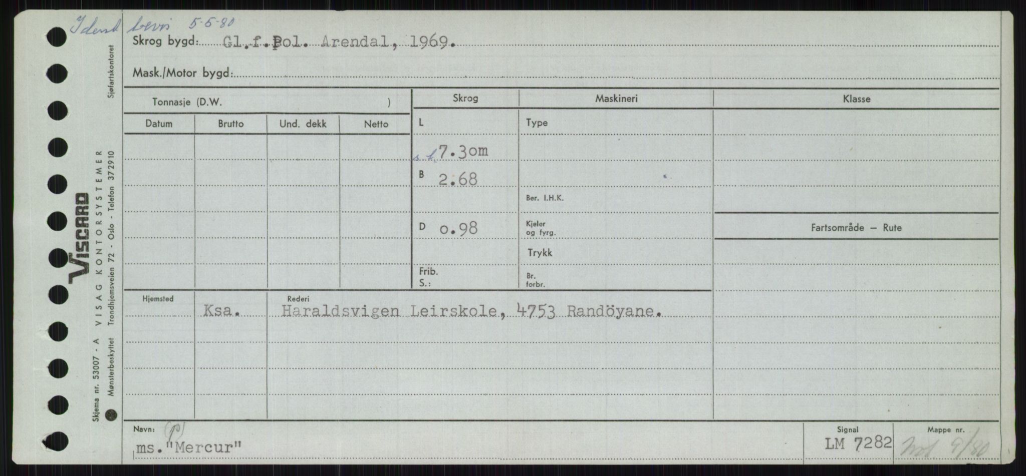 Sjøfartsdirektoratet med forløpere, Skipsmålingen, AV/RA-S-1627/H/Ha/L0004/0001: Fartøy, Mas-R / Fartøy, Mas-Odd, s. 83