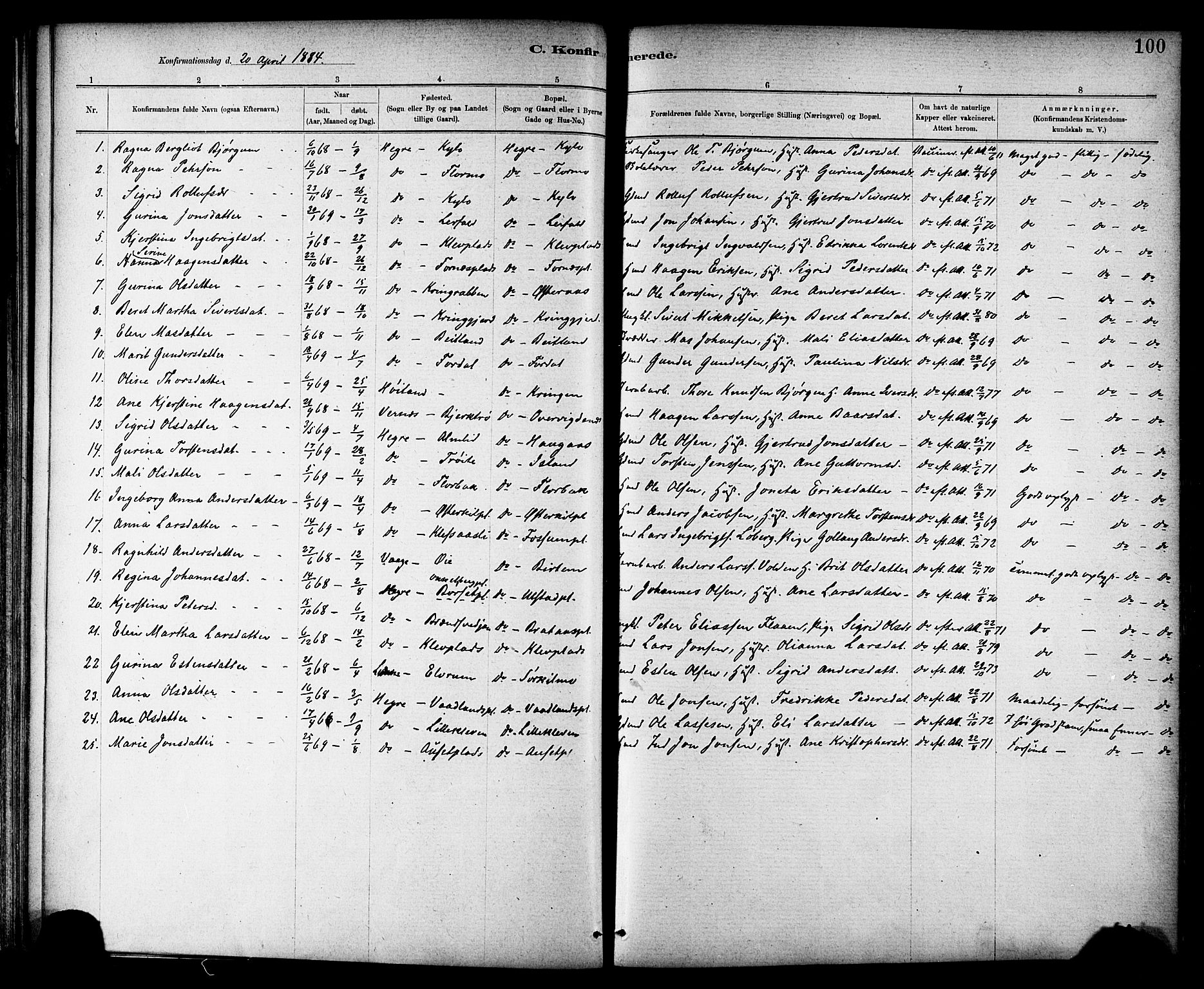Ministerialprotokoller, klokkerbøker og fødselsregistre - Nord-Trøndelag, SAT/A-1458/703/L0030: Ministerialbok nr. 703A03, 1880-1892, s. 100