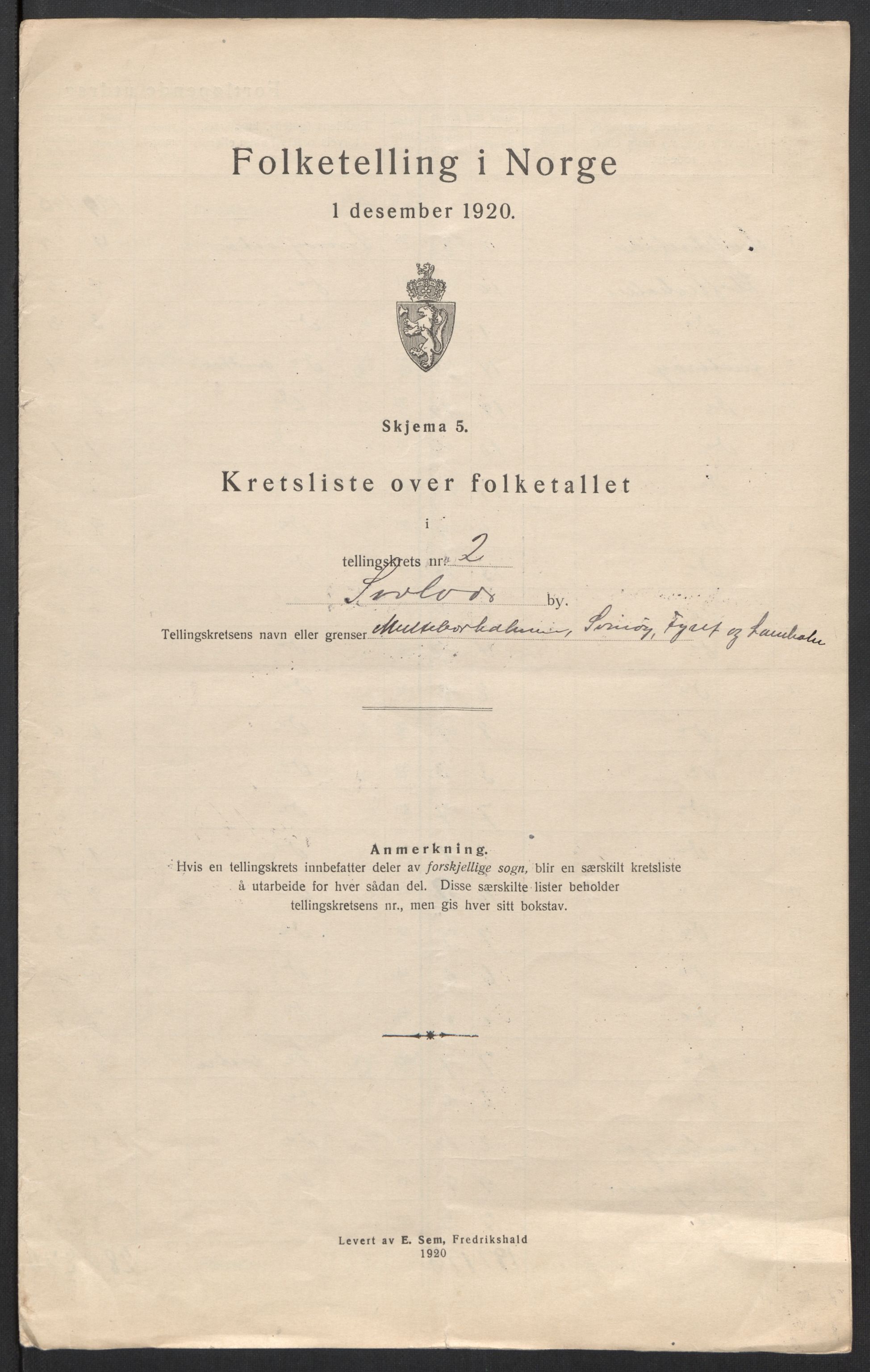 SAT, Folketelling 1920 for 1806 Svolvær kjøpstad, 1920, s. 9
