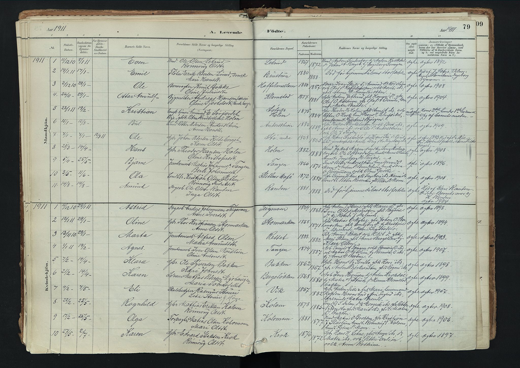 Nord-Fron prestekontor, AV/SAH-PREST-080/H/Ha/Haa/L0003: Ministerialbok nr. 3, 1884-1914, s. 79