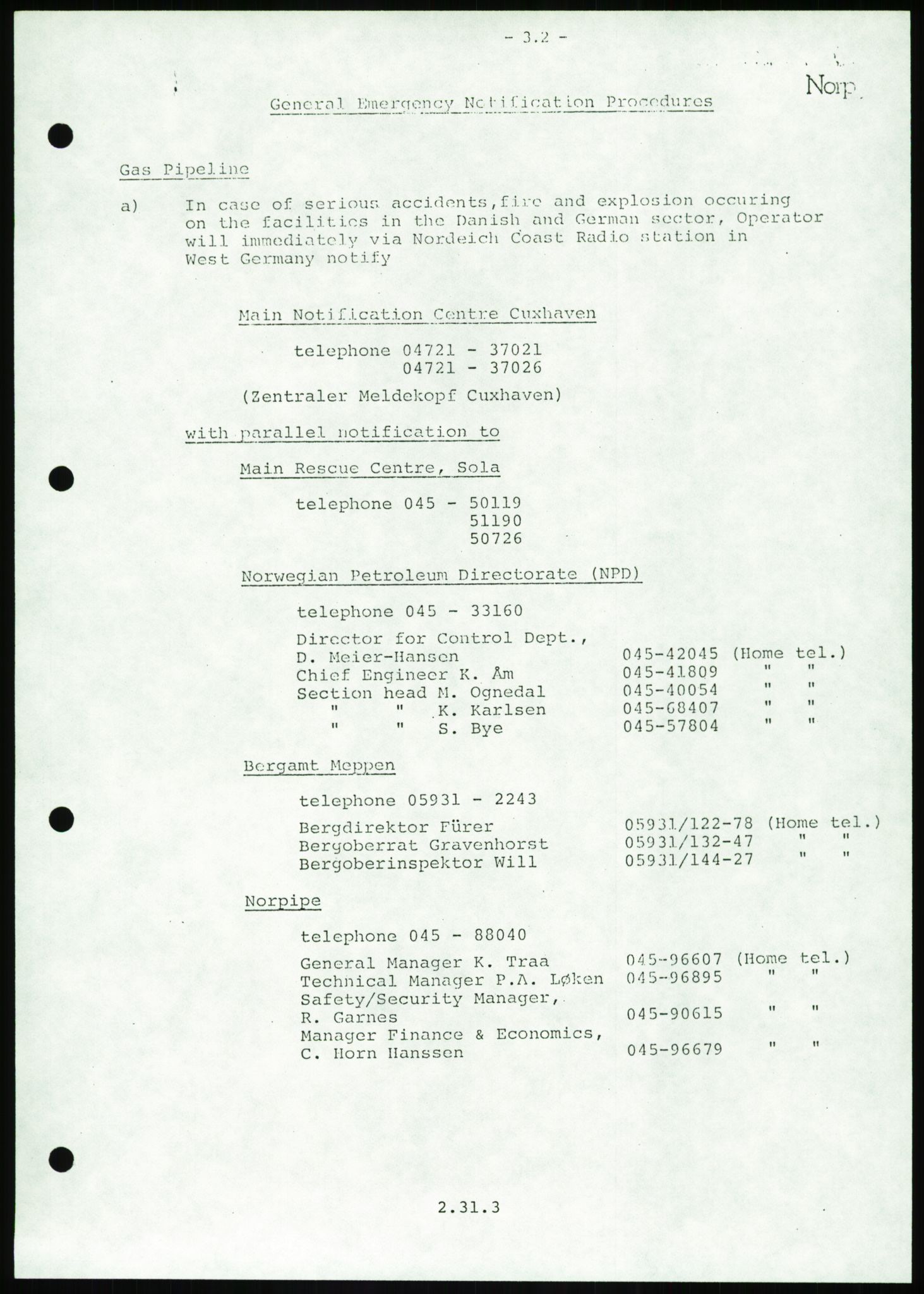 Justisdepartementet, Granskningskommisjonen ved Alexander Kielland-ulykken 27.3.1980, AV/RA-S-1165/D/L0016: O Beredskapsplaner (Doku.liste + O1-O3 av 3), 1980-1981, s. 63