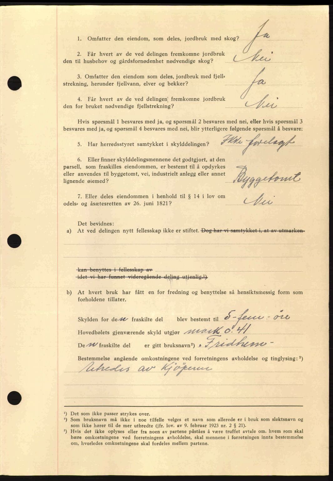 Nordmøre sorenskriveri, SAT/A-4132/1/2/2Ca: Pantebok nr. A90, 1941-1941, Dagboknr: 1477/1941