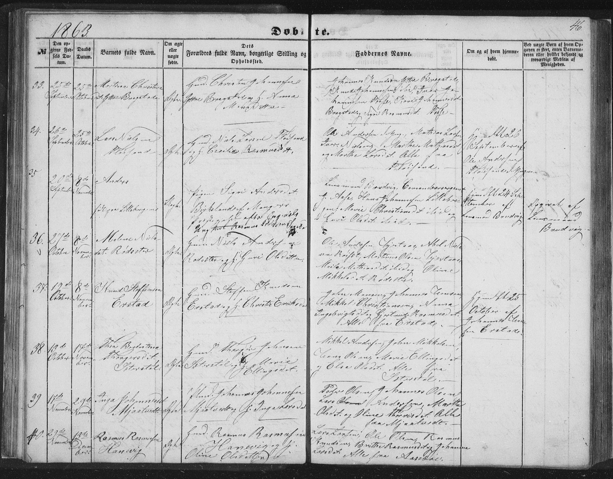 Alversund Sokneprestembete, AV/SAB-A-73901/H/Ha/Hab: Klokkerbok nr. C 1, 1851-1866, s. 46