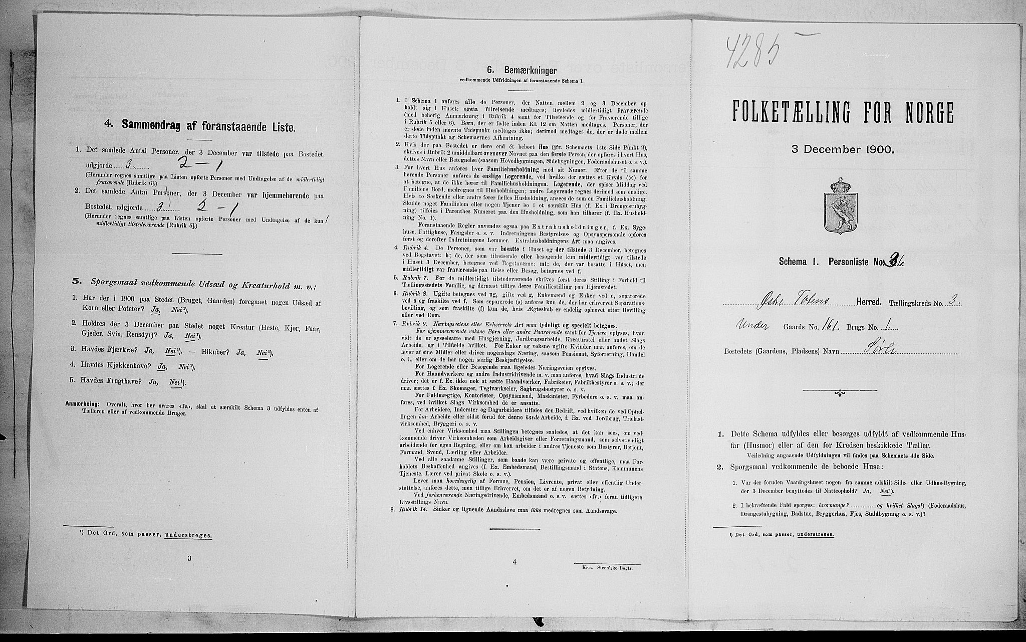 SAH, Folketelling 1900 for 0528 Østre Toten herred, 1900, s. 637
