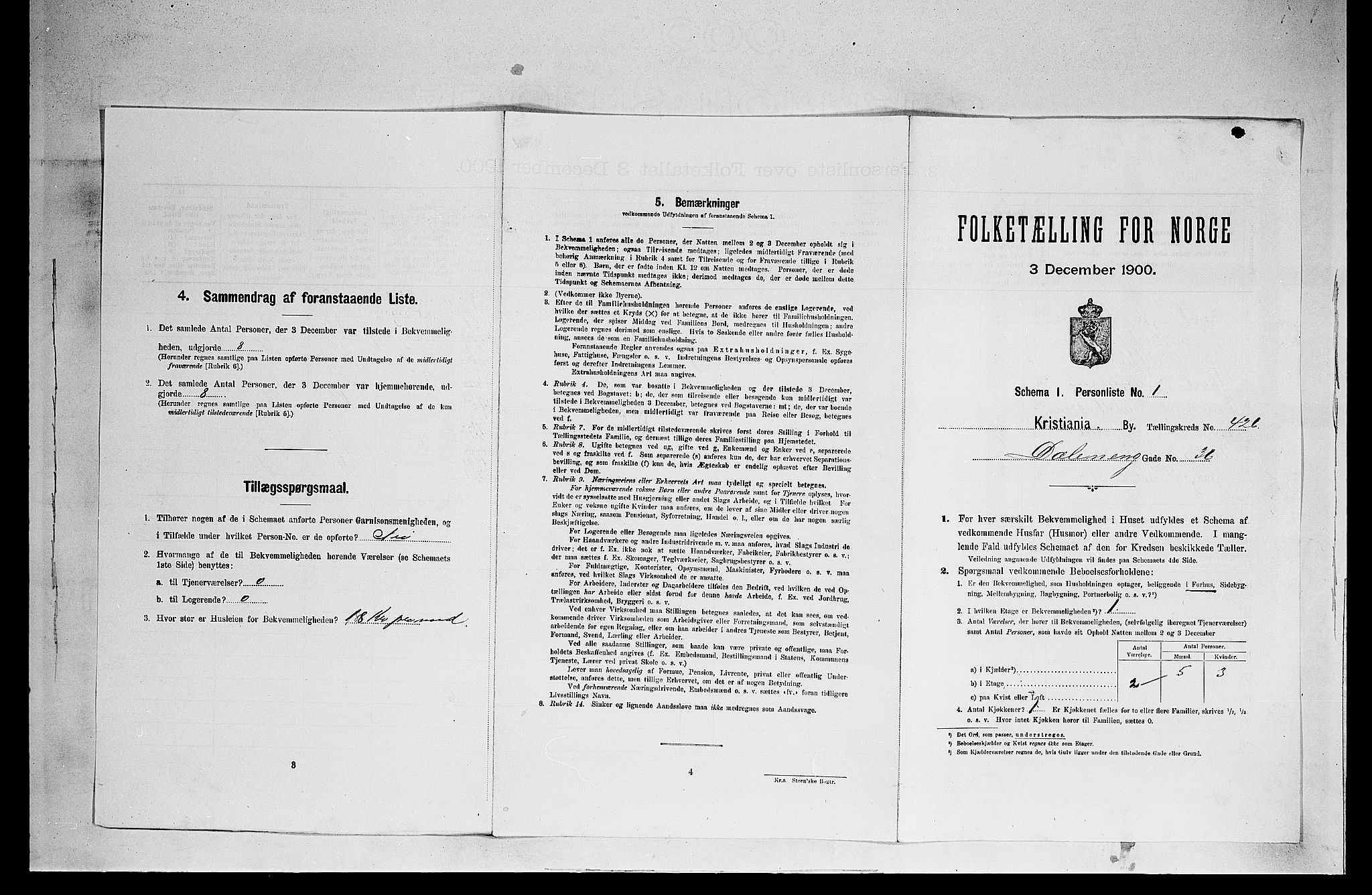SAO, Folketelling 1900 for 0301 Kristiania kjøpstad, 1900, s. 17568