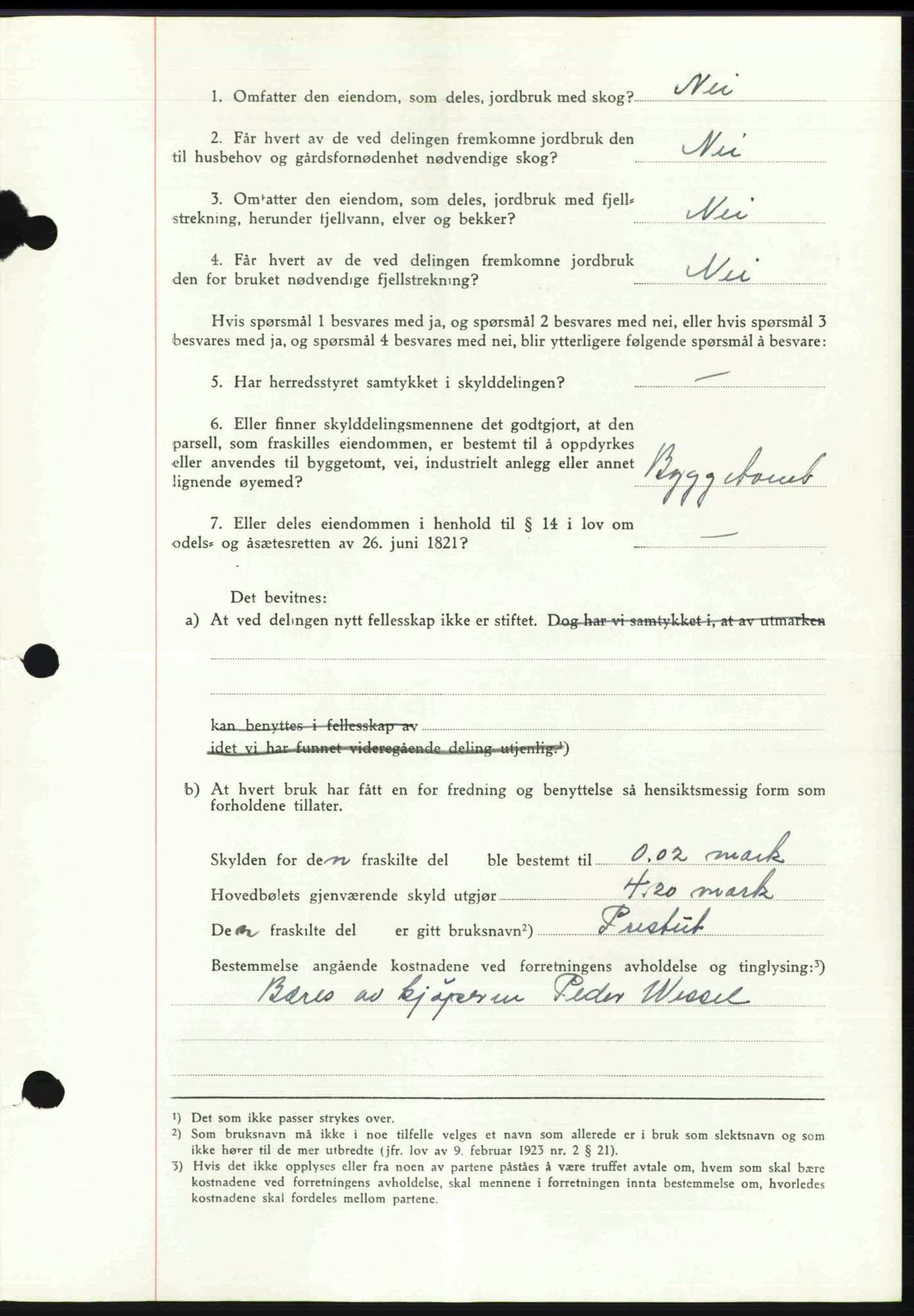 Toten tingrett, AV/SAH-TING-006/H/Hb/Hbc/L0013: Pantebok nr. Hbc-13, 1945-1945, Dagboknr: 1019/1945