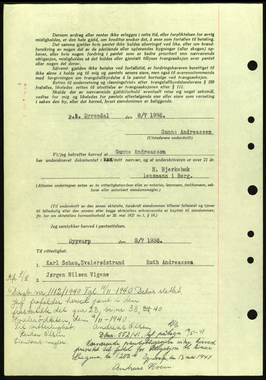 Idd og Marker sorenskriveri, AV/SAO-A-10283/G/Gb/Gbc/L0001: Pantebok nr. B1-3, 1936-1939, Dagboknr: 1070/1936