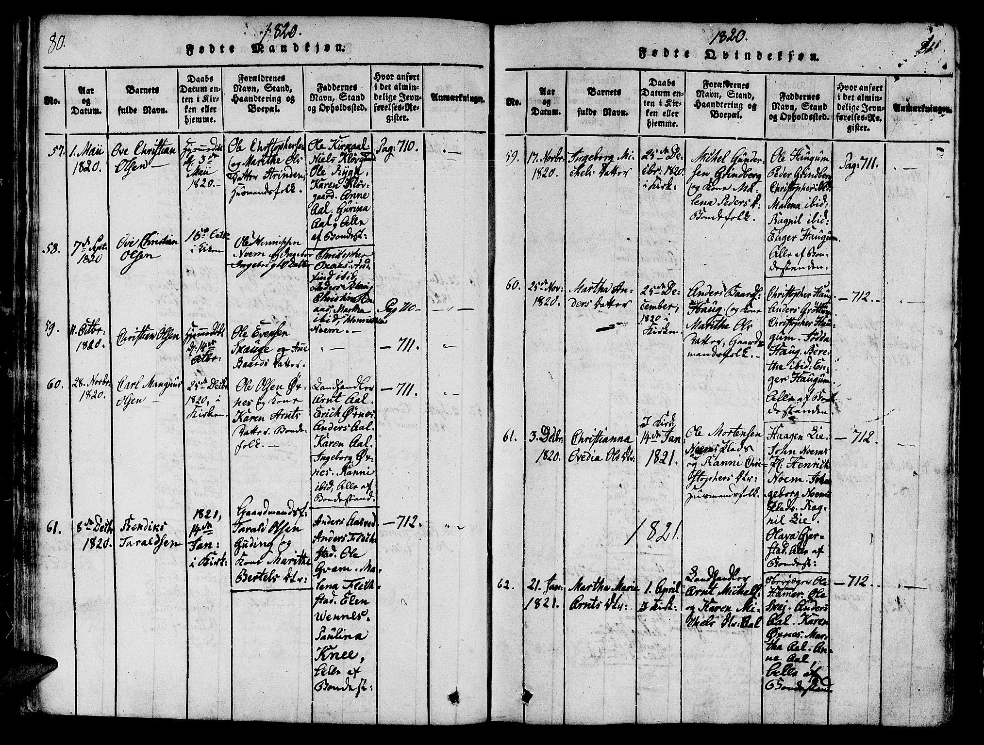 Ministerialprotokoller, klokkerbøker og fødselsregistre - Nord-Trøndelag, AV/SAT-A-1458/746/L0441: Ministerialbok nr. 746A03 /2, 1816-1827, s. 80-81