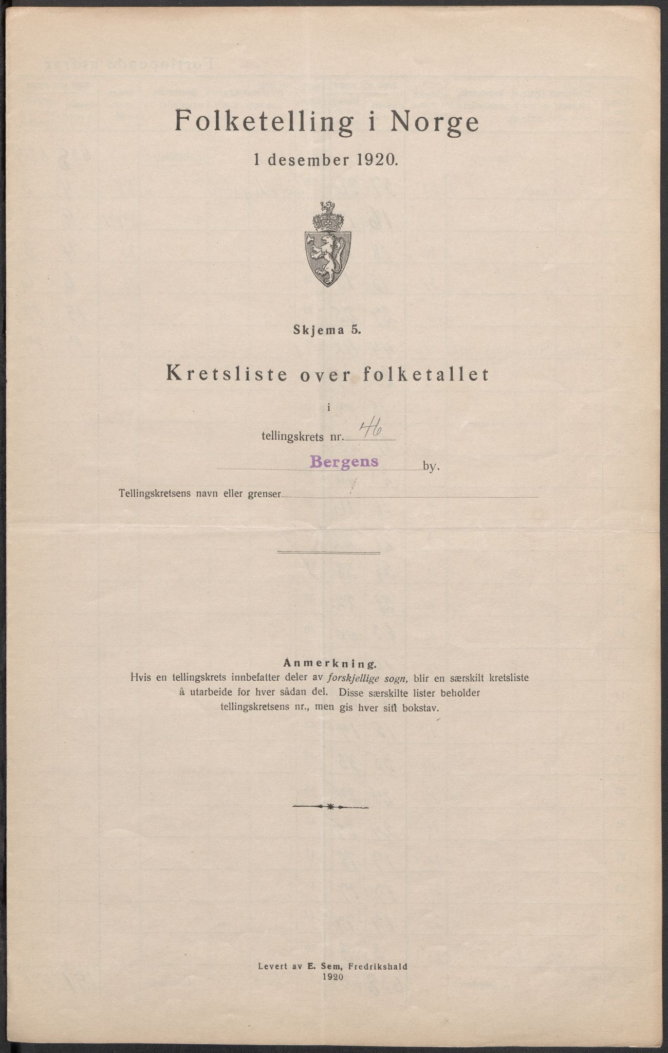 SAB, Folketelling 1920 for 1301 Bergen kjøpstad, 1920, s. 150