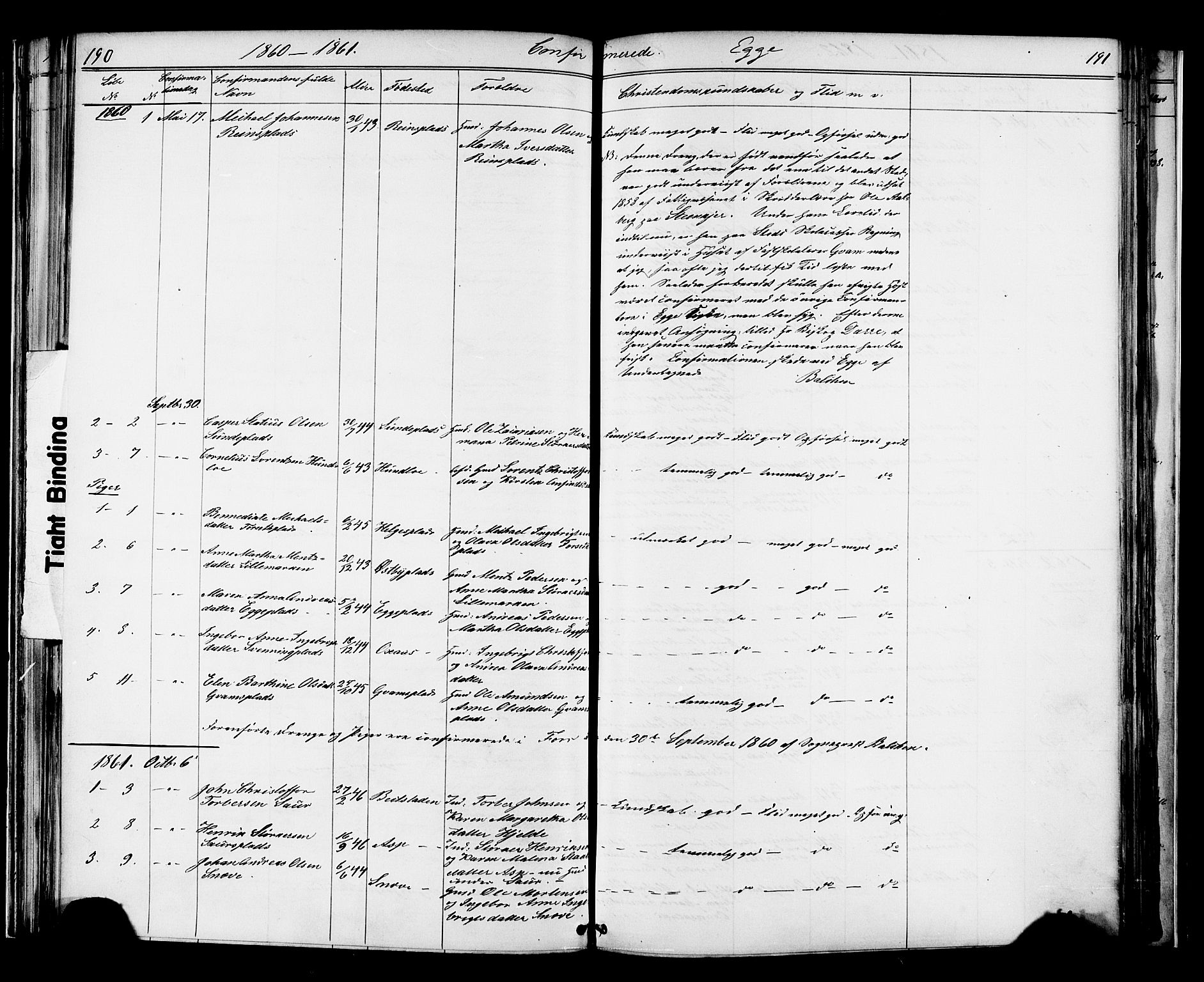 Ministerialprotokoller, klokkerbøker og fødselsregistre - Nord-Trøndelag, SAT/A-1458/739/L0367: Ministerialbok nr. 739A01 /3, 1838-1868, s. 190-191