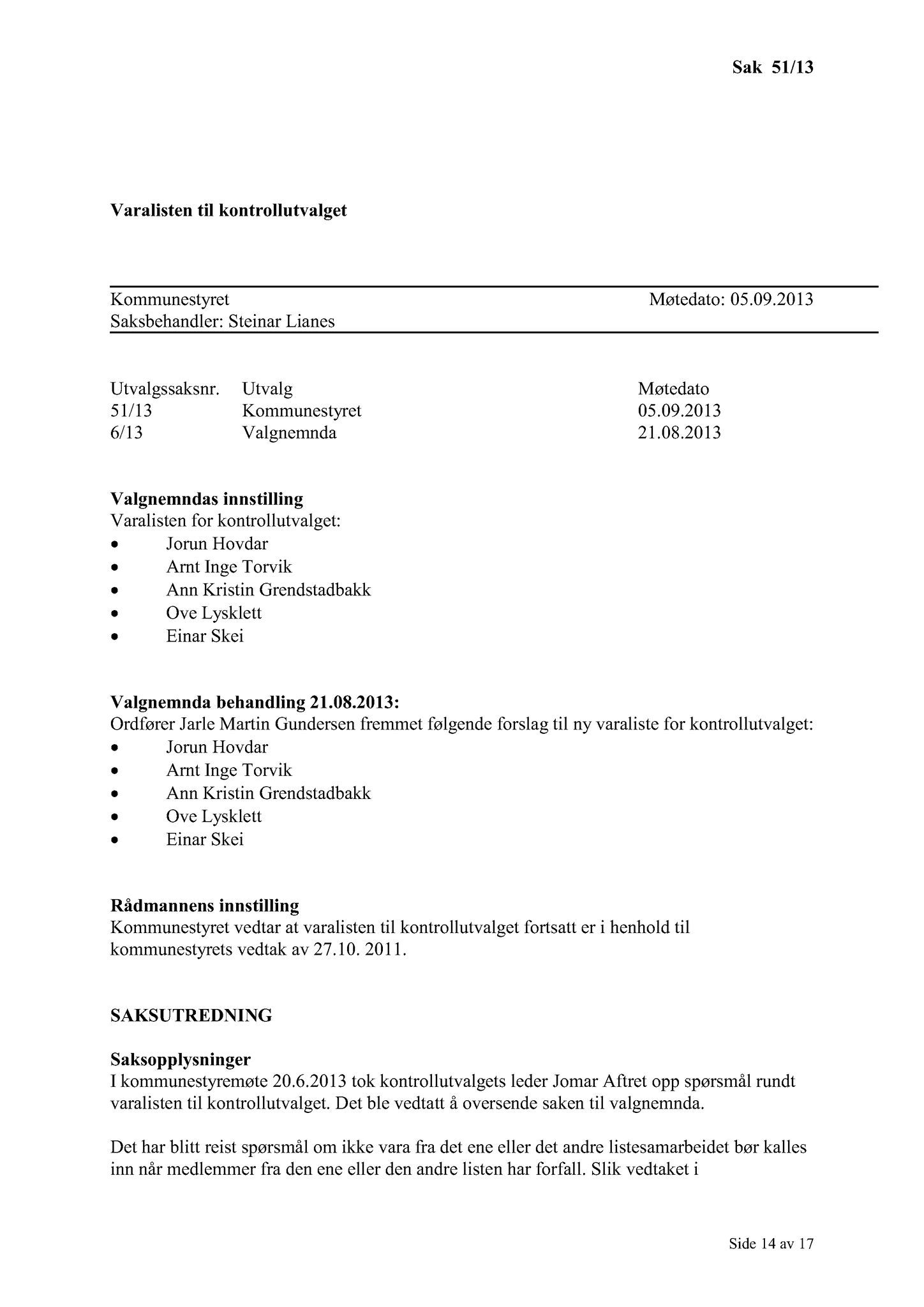 Klæbu Kommune, TRKO/KK/01-KS/L006: Kommunestyret - Møtedokumenter, 2013, s. 1003