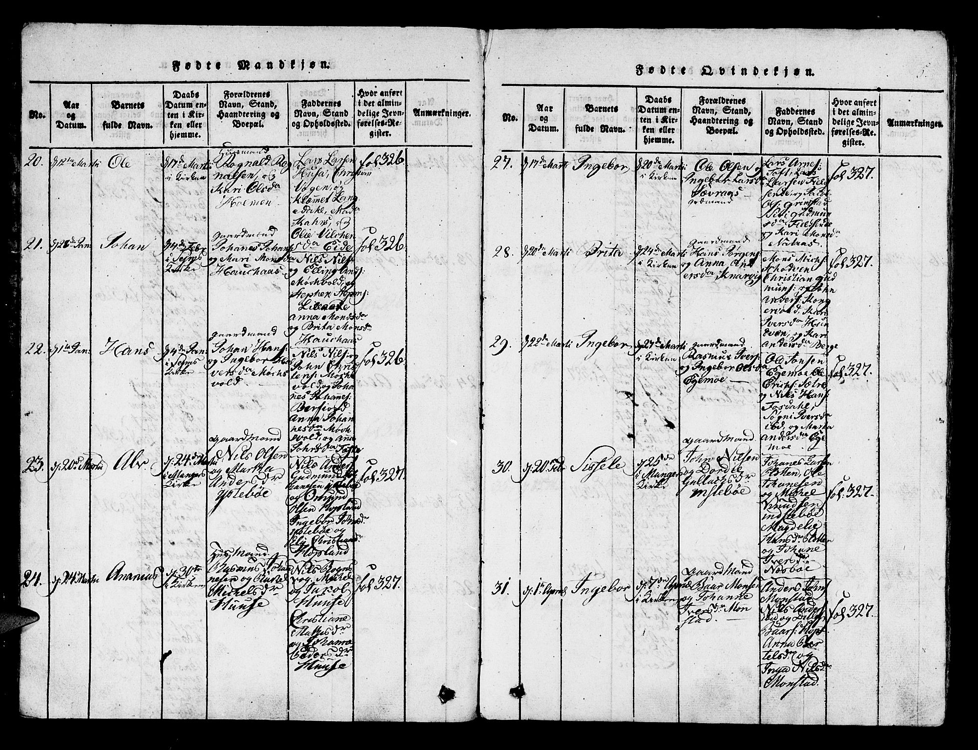 Lindås Sokneprestembete, AV/SAB-A-76701/H/Haa/Haaa/L0007: Ministerialbok nr. A 7, 1816-1823, s. 5