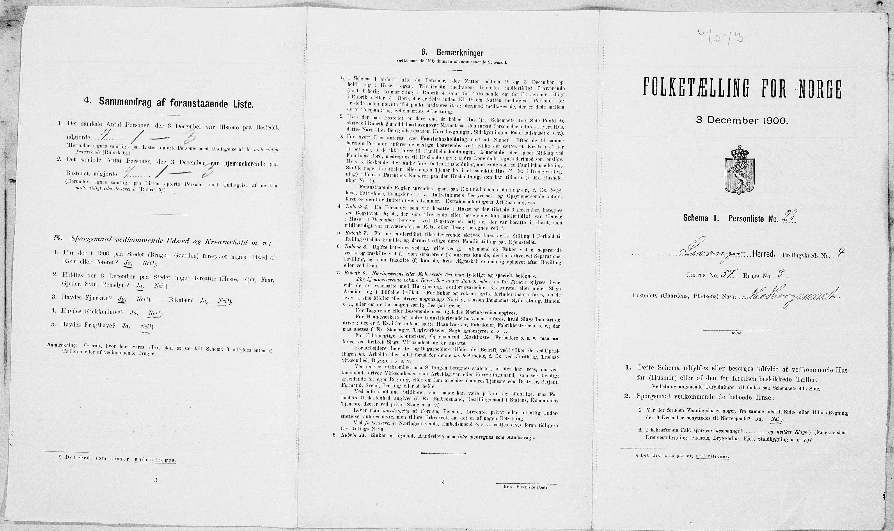 SAT, Folketelling 1900 for 1720 Levanger herred, 1900, s. 653