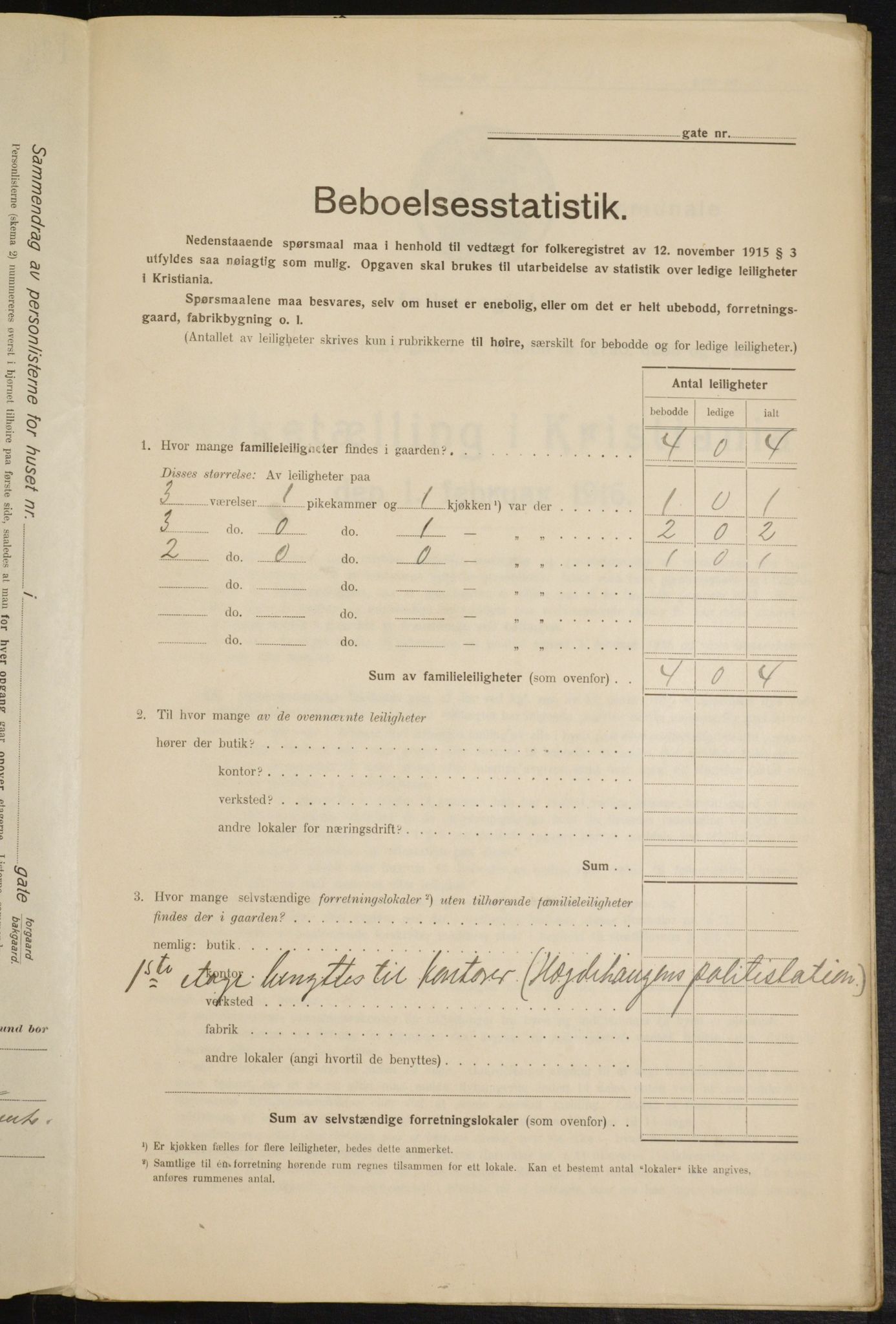 OBA, Kommunal folketelling 1.2.1916 for Kristiania, 1916, s. 92660