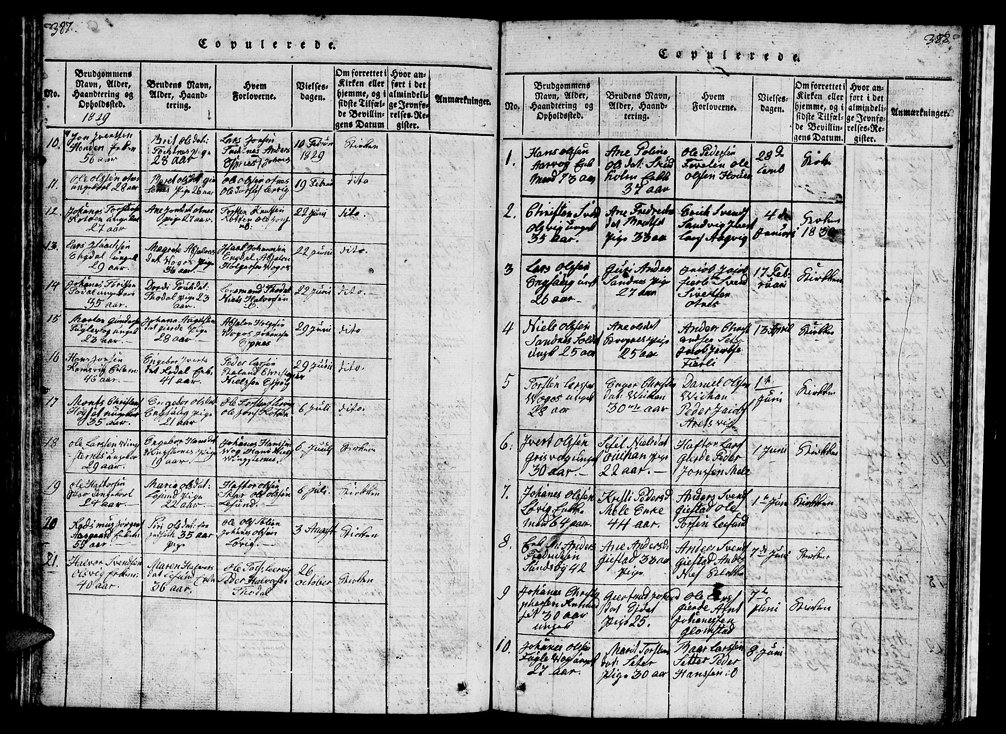 Ministerialprotokoller, klokkerbøker og fødselsregistre - Møre og Romsdal, SAT/A-1454/578/L0908: Klokkerbok nr. 578C01, 1819-1837, s. 387-388