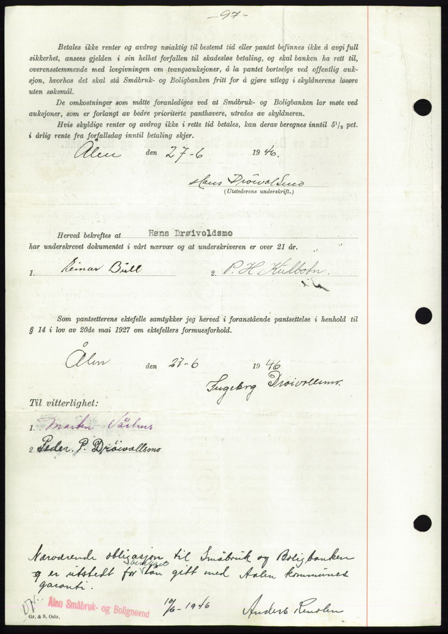 Gauldal sorenskriveri, SAT/A-0014/1/2/2C: Pantebok nr. B, 1946-1949, Tingl.dato: 12.10.1946