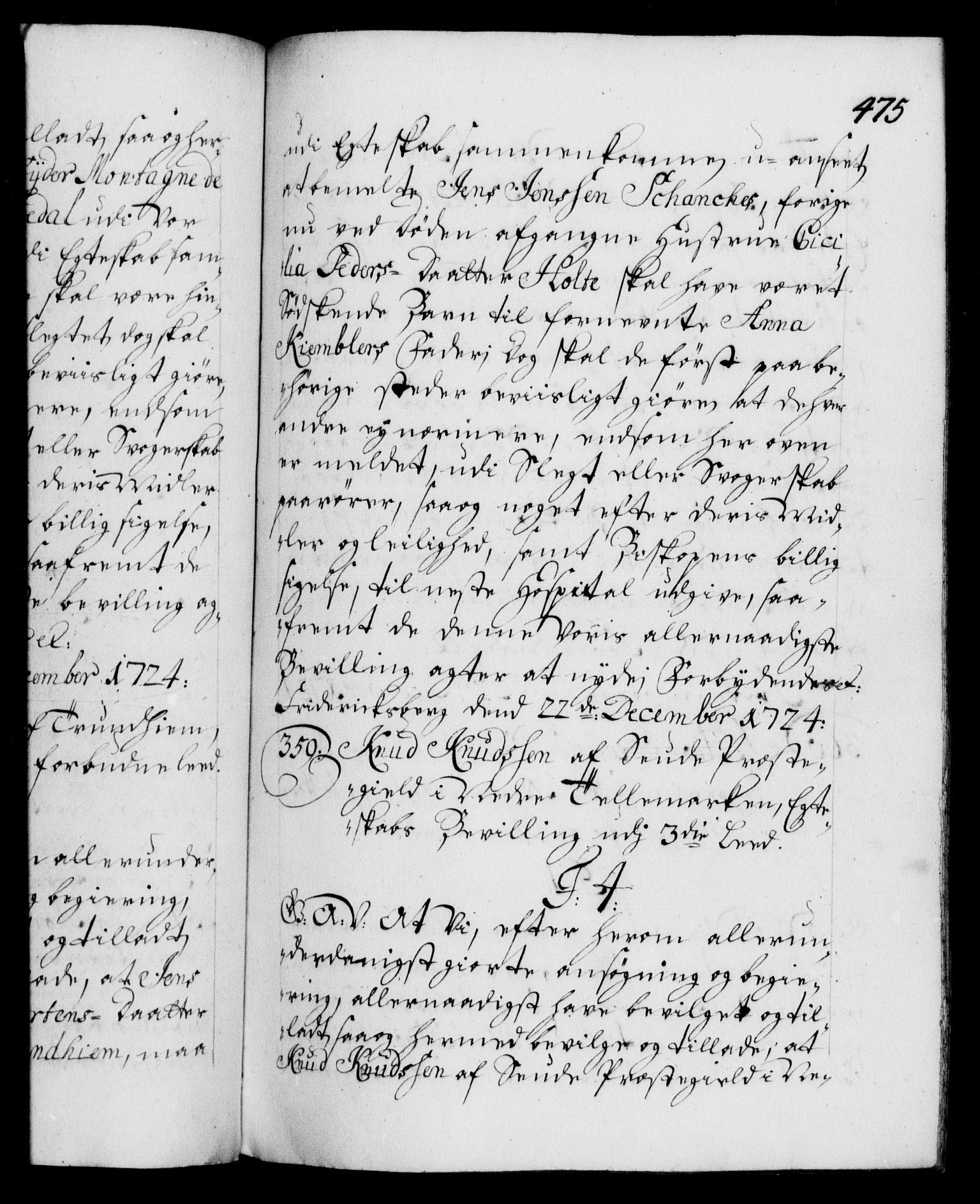 Danske Kanselli 1572-1799, RA/EA-3023/F/Fc/Fca/Fcaa/L0024: Norske registre, 1723-1725, s. 475a