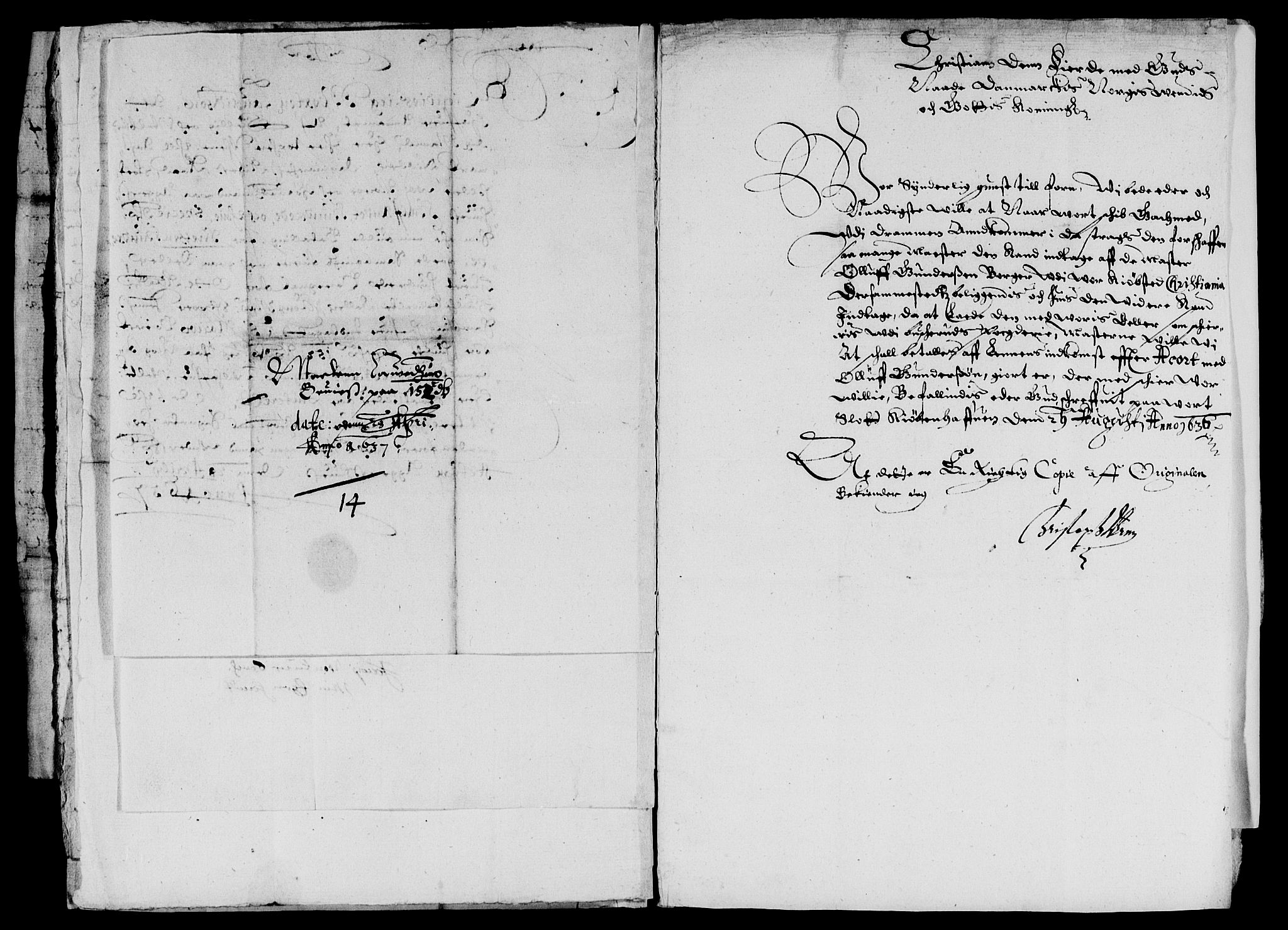 Rentekammeret inntil 1814, Reviderte regnskaper, Lensregnskaper, AV/RA-EA-5023/R/Rb/Rba/L0128: Akershus len, 1636-1637