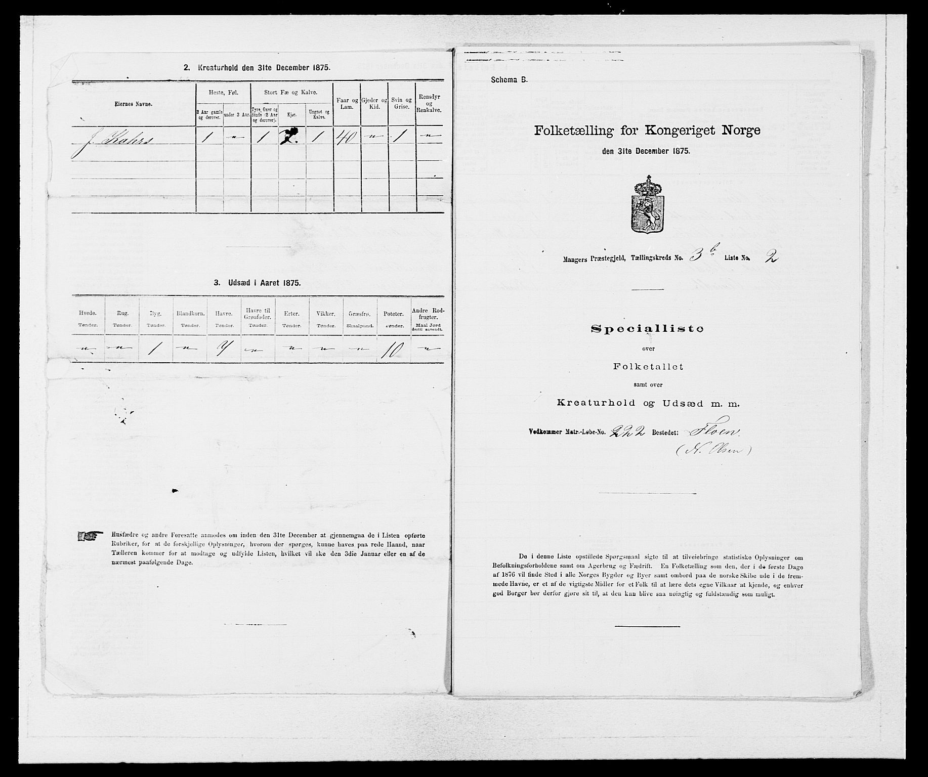 SAB, Folketelling 1875 for 1261P Manger prestegjeld, 1875, s. 477