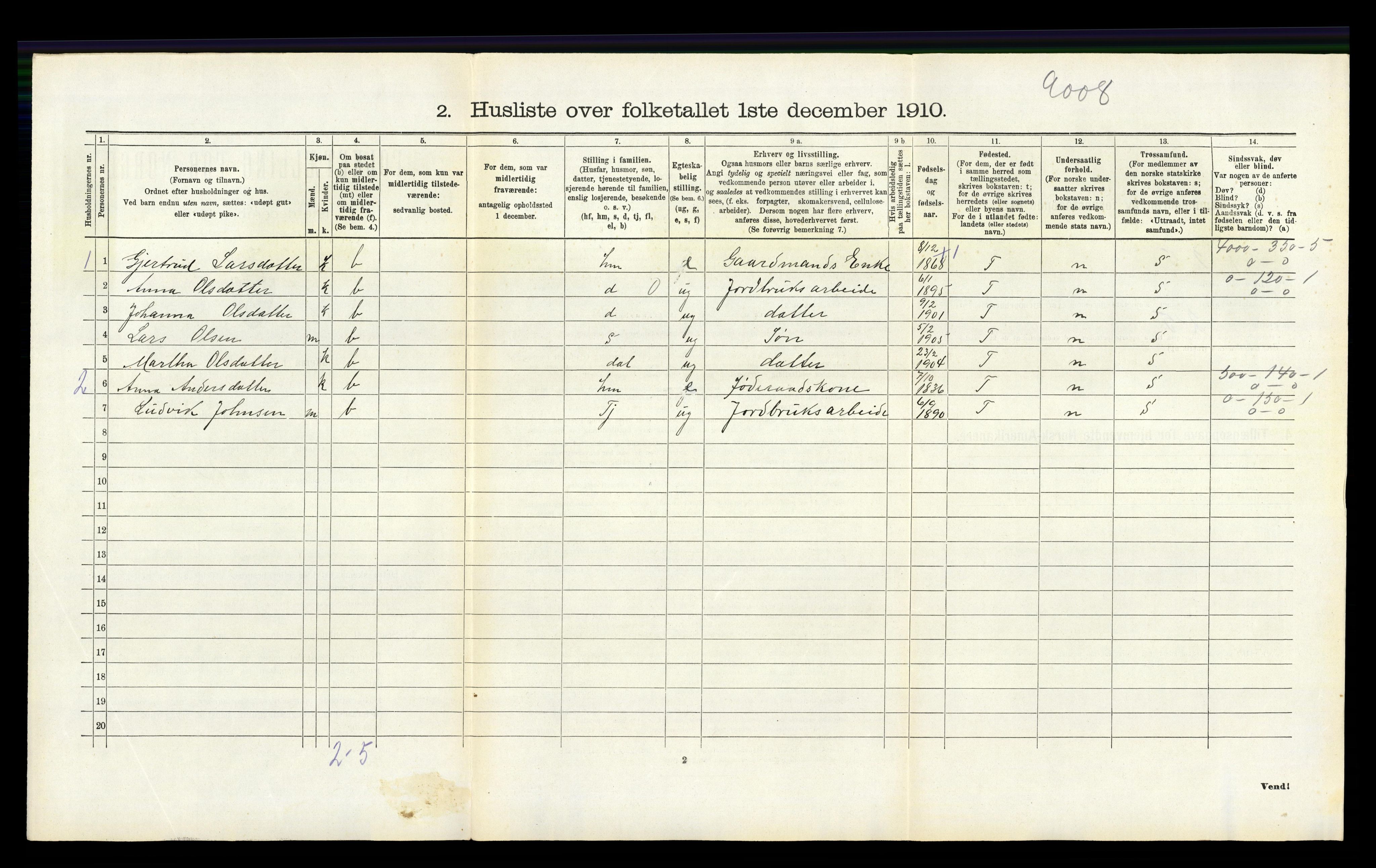 RA, Folketelling 1910 for 1254 Hamre herred, 1910, s. 267