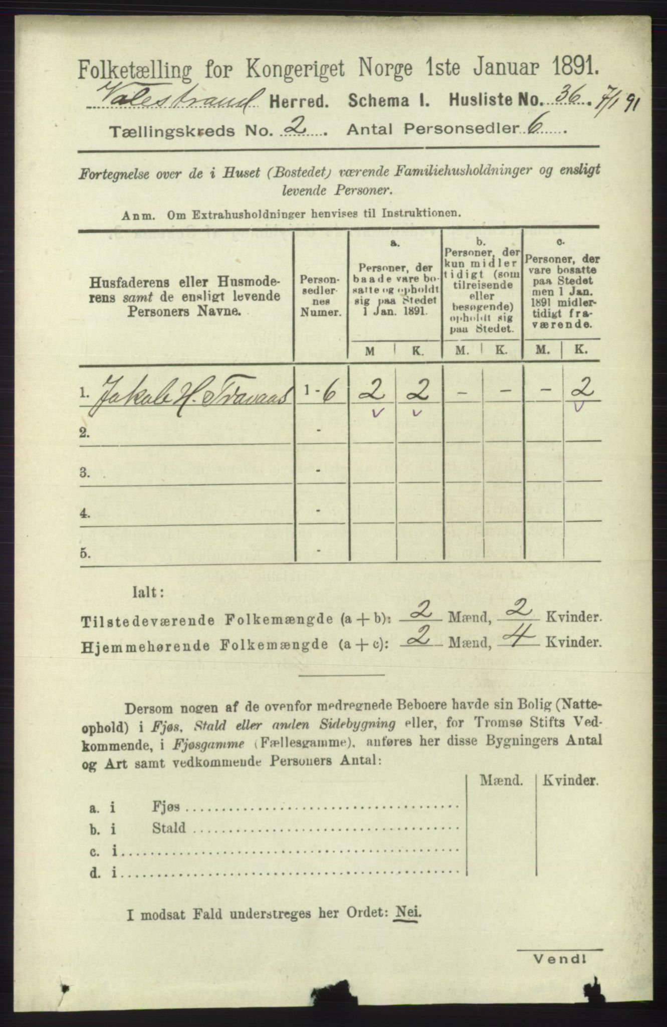 RA, Folketelling 1891 for 1217 Valestrand herred, 1891, s. 295