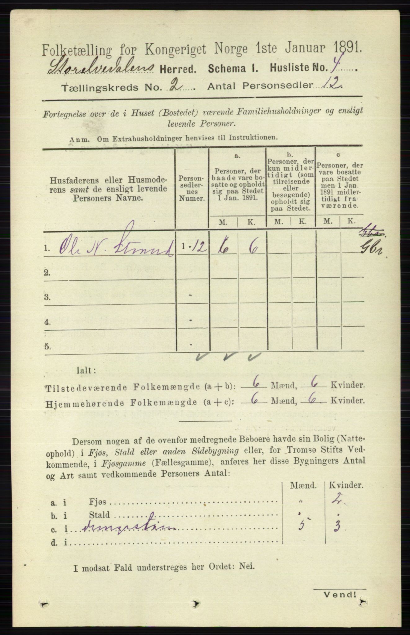 RA, Folketelling 1891 for 0430 Stor-Elvdal herred, 1891, s. 331