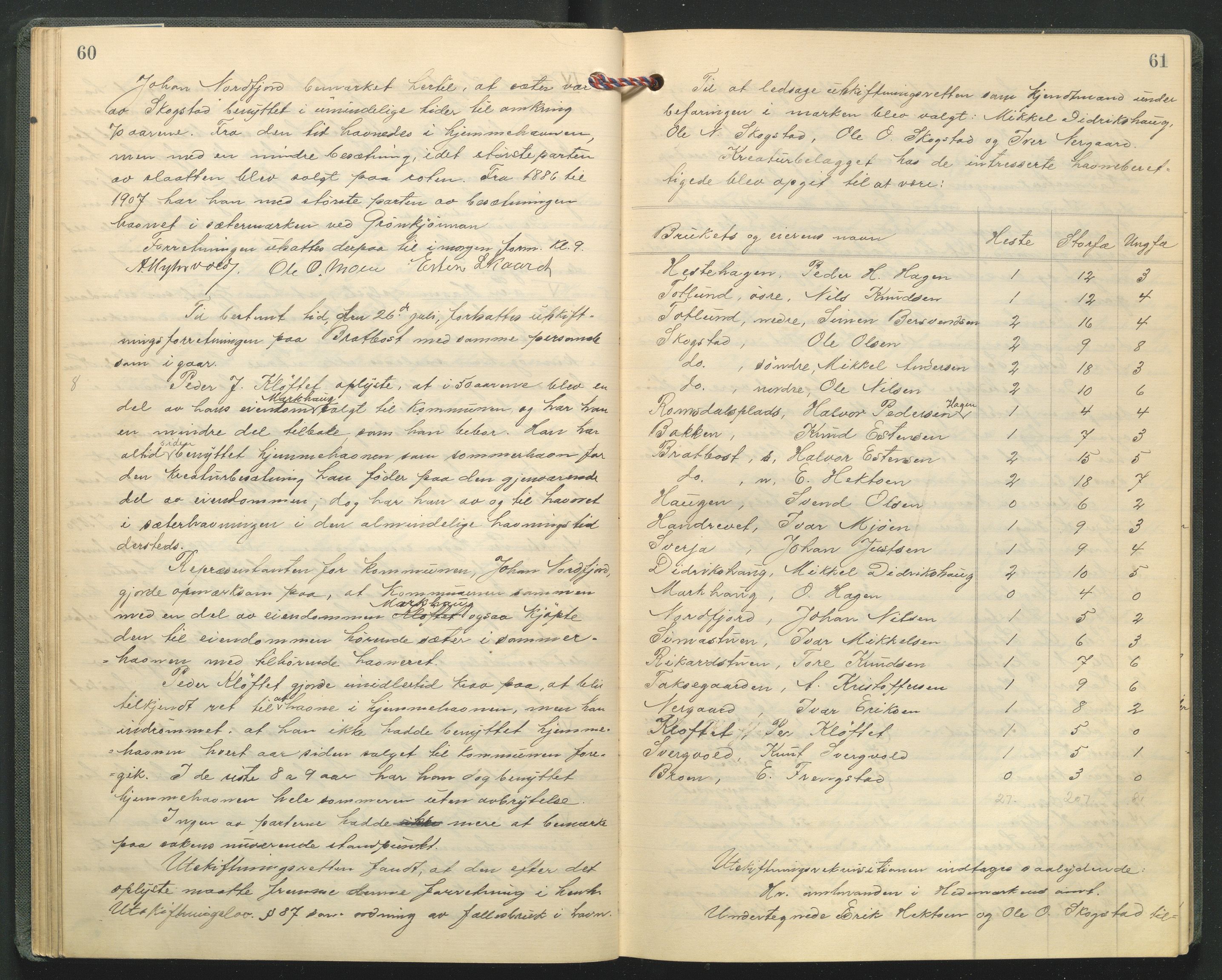 Hedmark og Østerdal jordskifterett, AV/SAH-JORDSKIFTEH-002/G/Ga/L0005/0001: Rettsbøker / Rettsbok - O, 1916-1921, s. 60-61