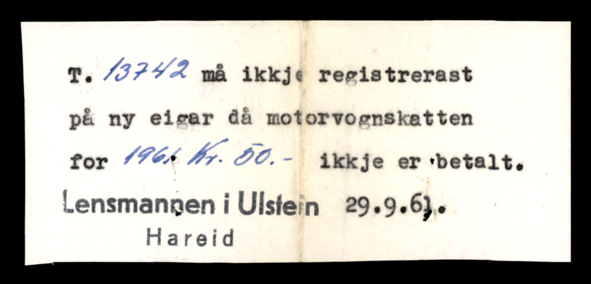 Møre og Romsdal vegkontor - Ålesund trafikkstasjon, AV/SAT-A-4099/F/Fe/L0041: Registreringskort for kjøretøy T 13710 - T 13905, 1927-1998, s. 571