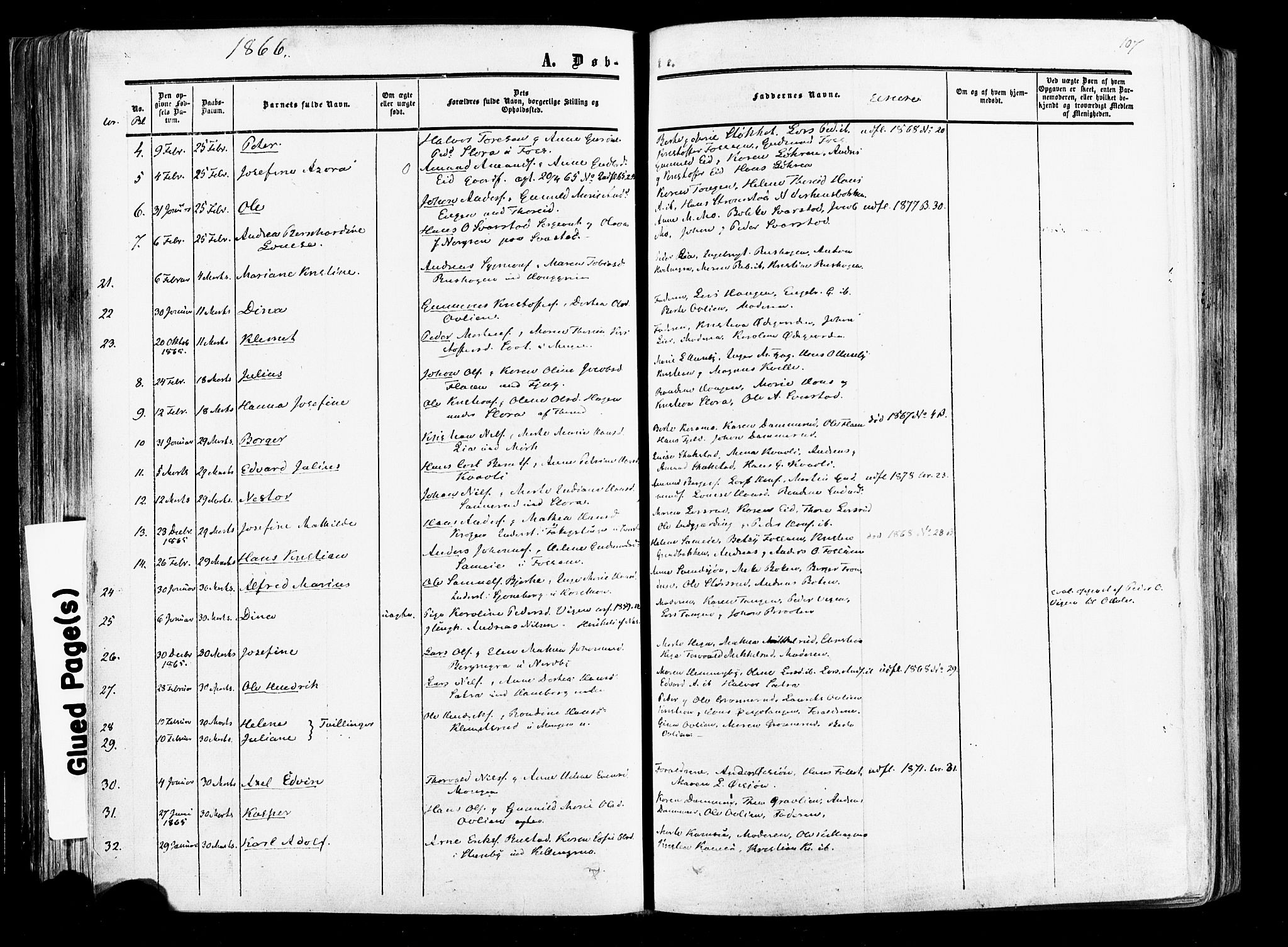Aurskog prestekontor Kirkebøker, SAO/A-10304a/F/Fa/L0007: Ministerialbok nr. I 7, 1854-1877, s. 107
