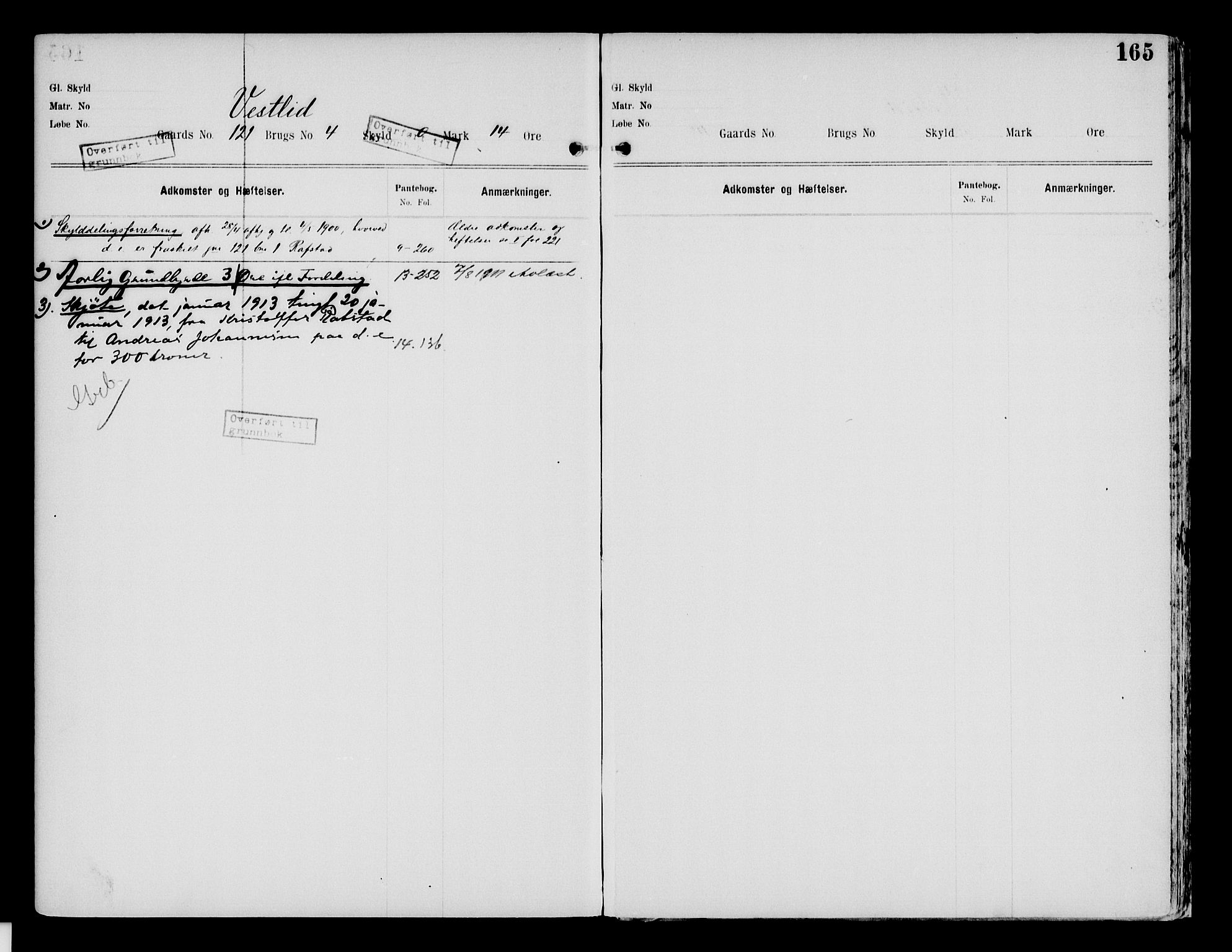 Nord-Hedmark sorenskriveri, SAH/TING-012/H/Ha/Had/Hade/L0002: Panteregister nr. 4.2, 1893-1940, s. 165