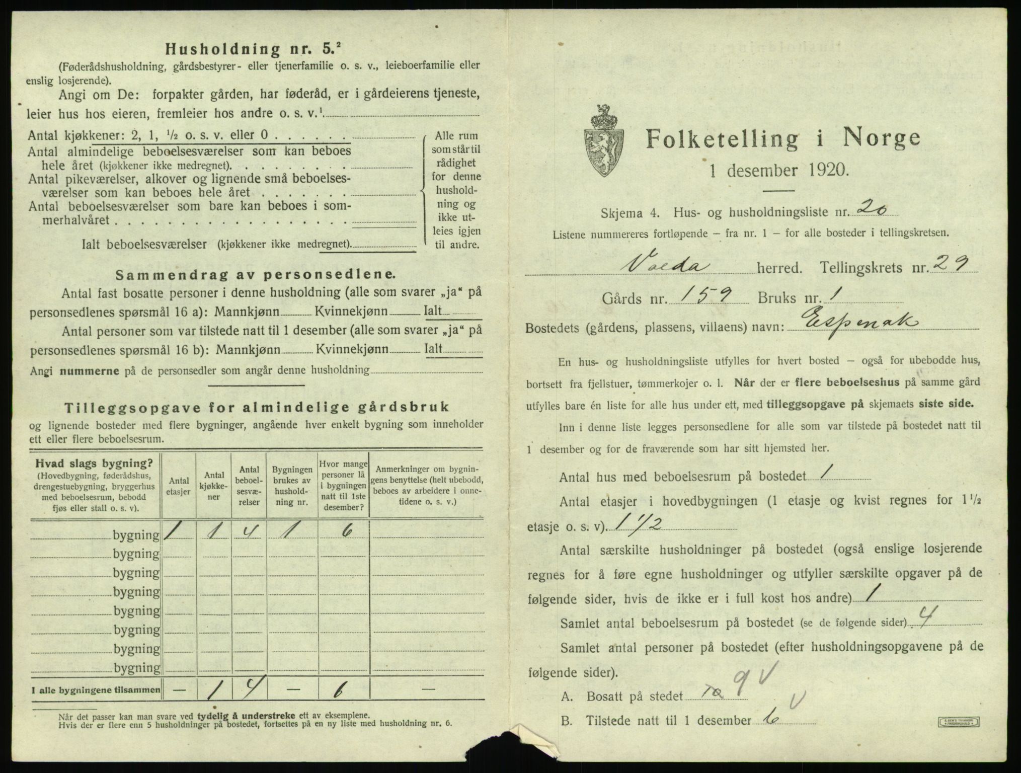 SAT, Folketelling 1920 for 1519 Volda herred, 1920, s. 1852