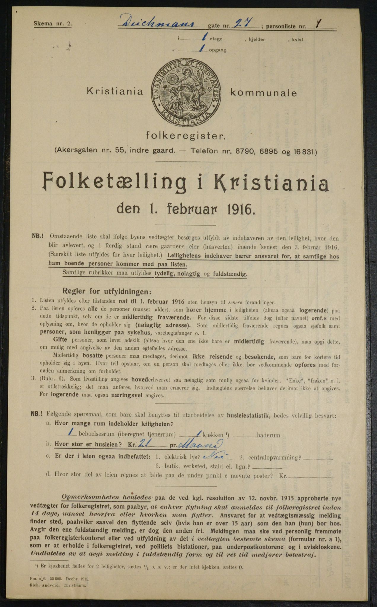 OBA, Kommunal folketelling 1.2.1916 for Kristiania, 1916, s. 15879