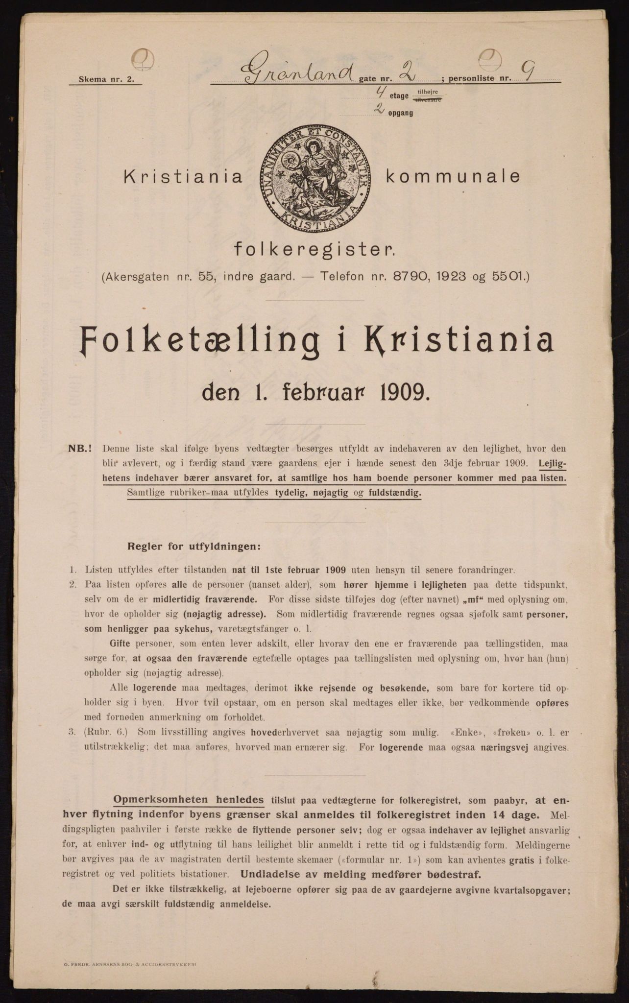 OBA, Kommunal folketelling 1.2.1909 for Kristiania kjøpstad, 1909, s. 28321