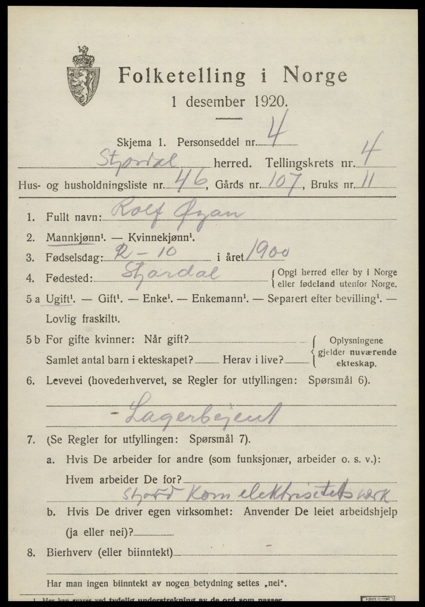 SAT, Folketelling 1920 for 1714 Stjørdal herred, 1920, s. 5028