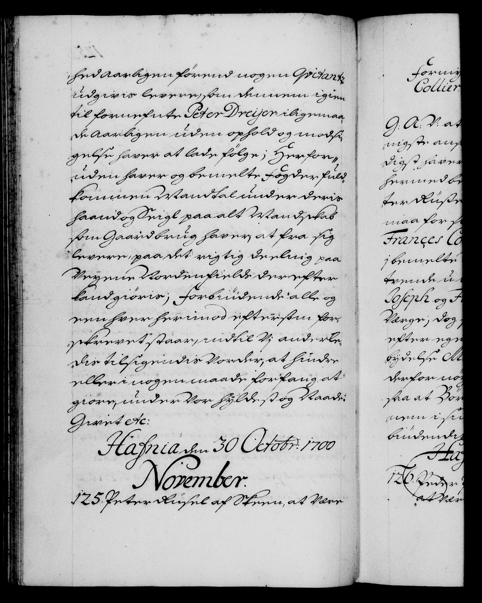 Danske Kanselli 1572-1799, RA/EA-3023/F/Fc/Fca/Fcaa/L0018: Norske registre, 1699-1703, s. 125b