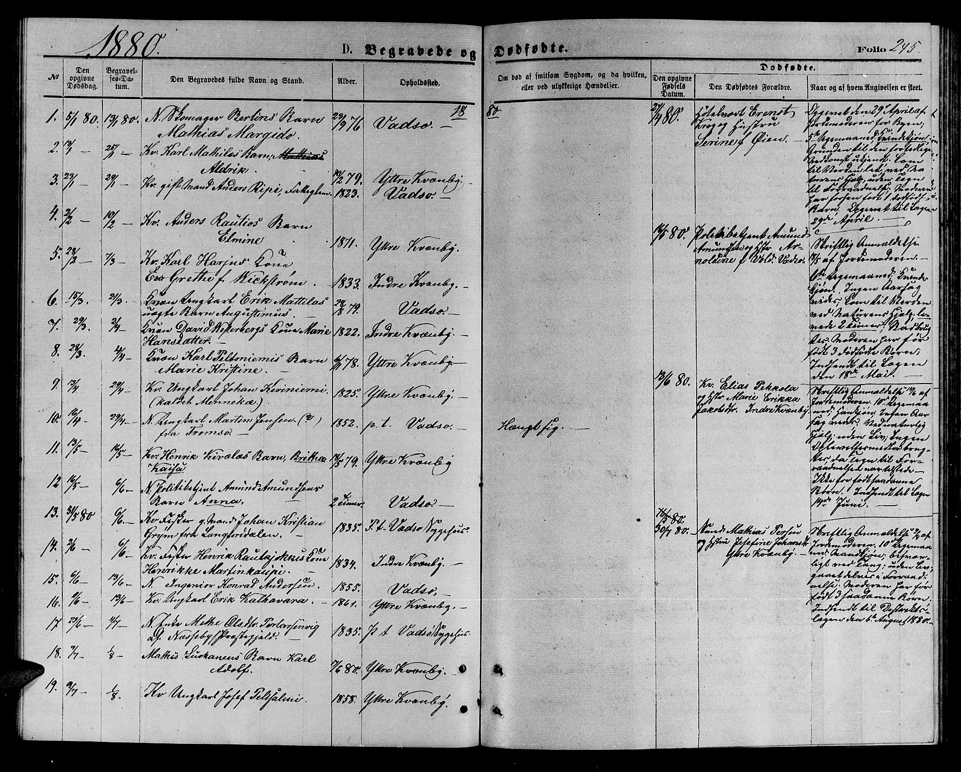 Vadsø sokneprestkontor, AV/SATØ-S-1325/H/Hb/L0002klokker: Klokkerbok nr. 2, 1875-1884, s. 245