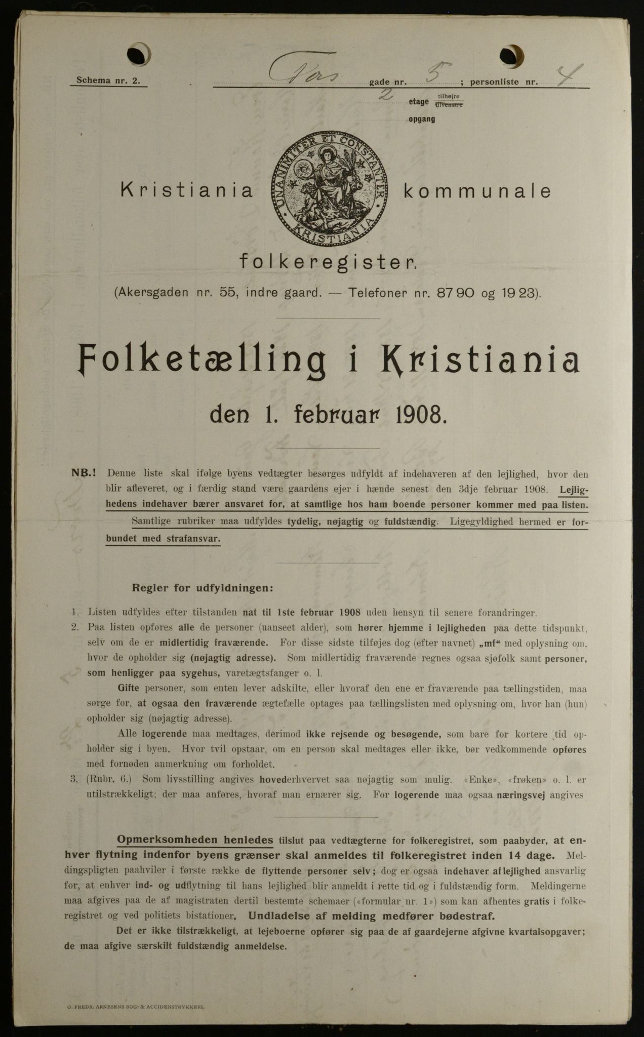 OBA, Kommunal folketelling 1.2.1908 for Kristiania kjøpstad, 1908, s. 102937