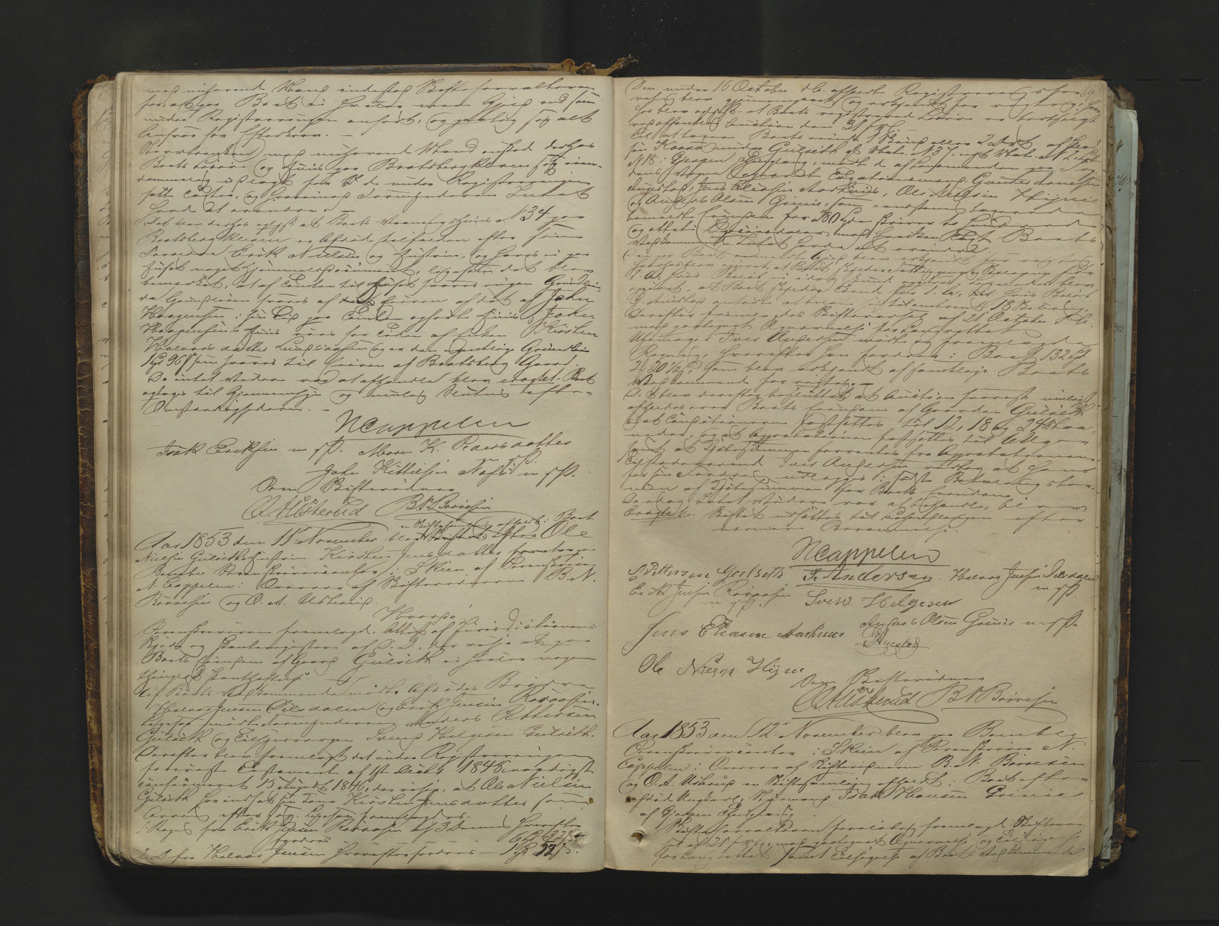 Bamble sorenskriveri, AV/SAKO-A-214/H/Hb/Hbc/L0003: Skifteforhandlingsprotokoll, 1852-1860, s. 68-69