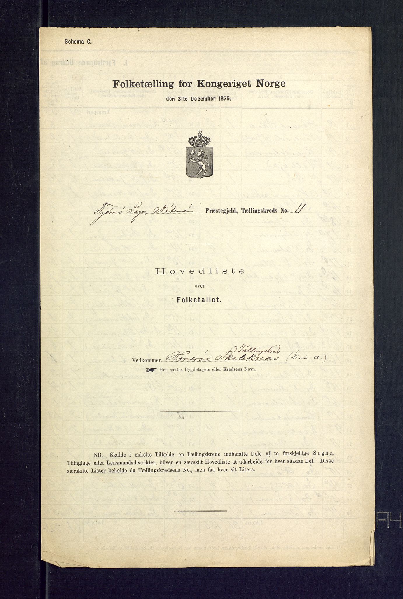 SAKO, Folketelling 1875 for 0722P Nøtterøy prestegjeld, 1875, s. 57