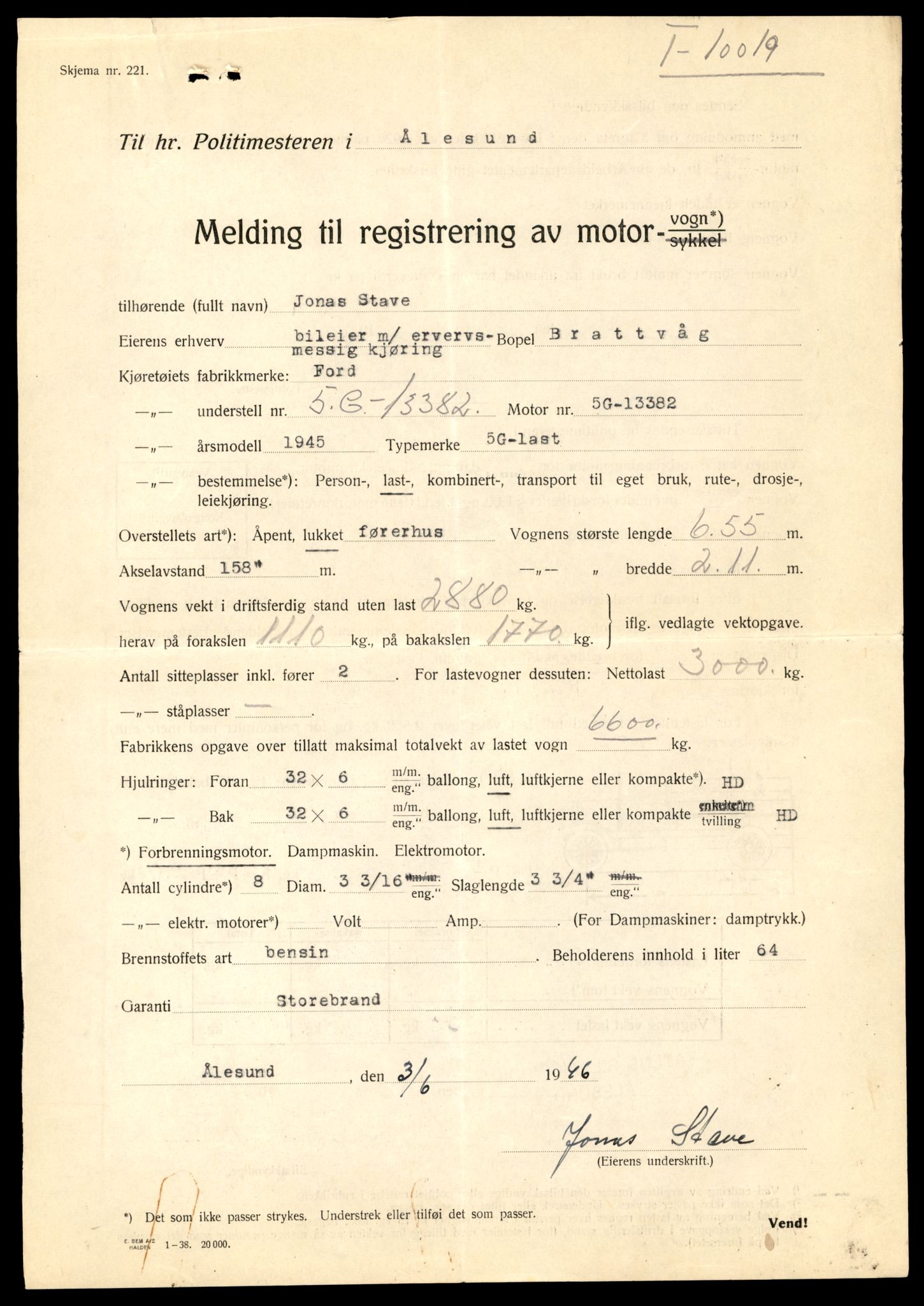 Møre og Romsdal vegkontor - Ålesund trafikkstasjon, AV/SAT-A-4099/F/Fe/L0036: Registreringskort for kjøretøy T 12831 - T 13030, 1927-1998, s. 171